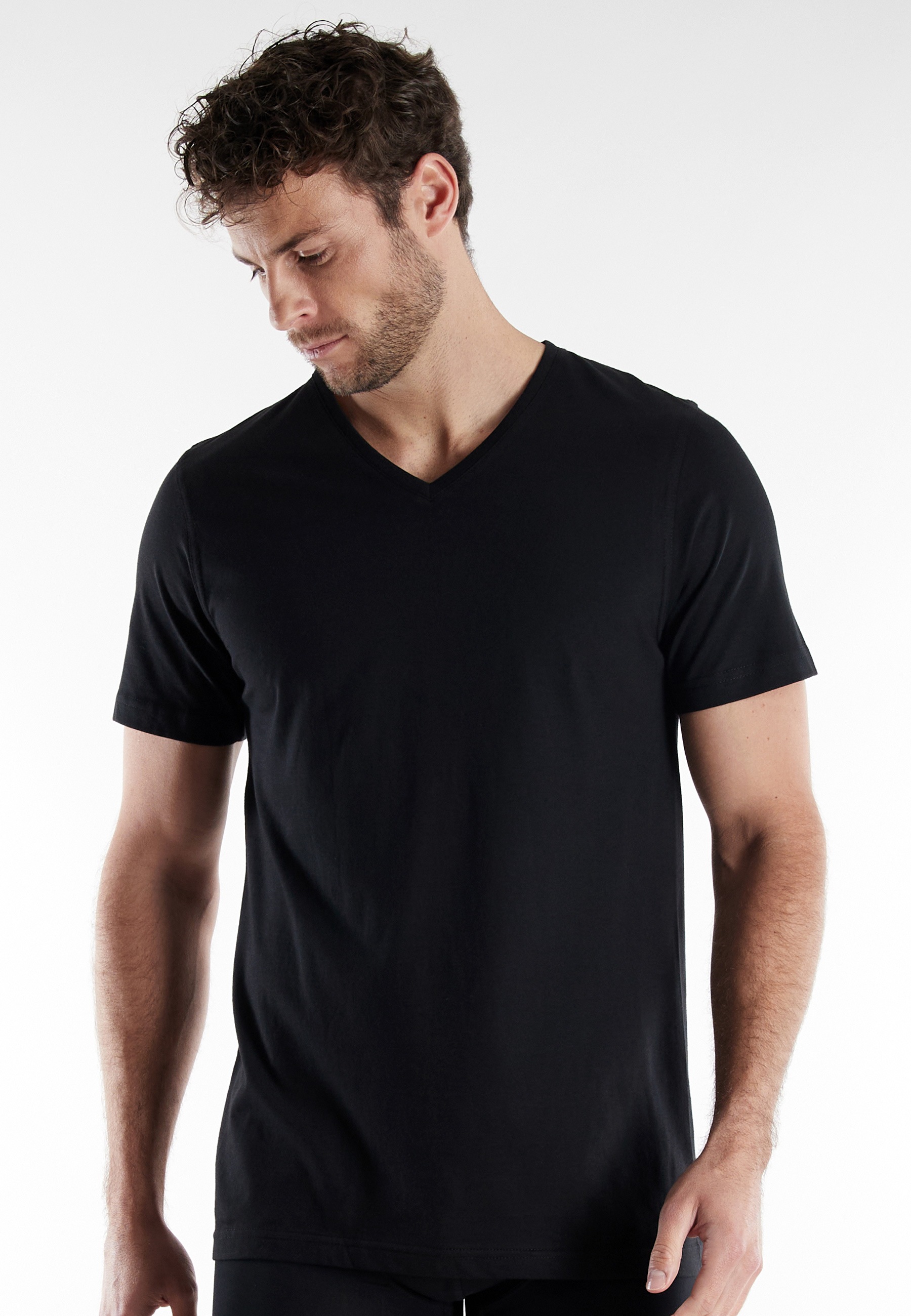 Thumbnail - bugatti T-Shirt "Bari", V-Ausschnitt, Kurzarm, basic, Baumwolle, weich, atmungsaktiv