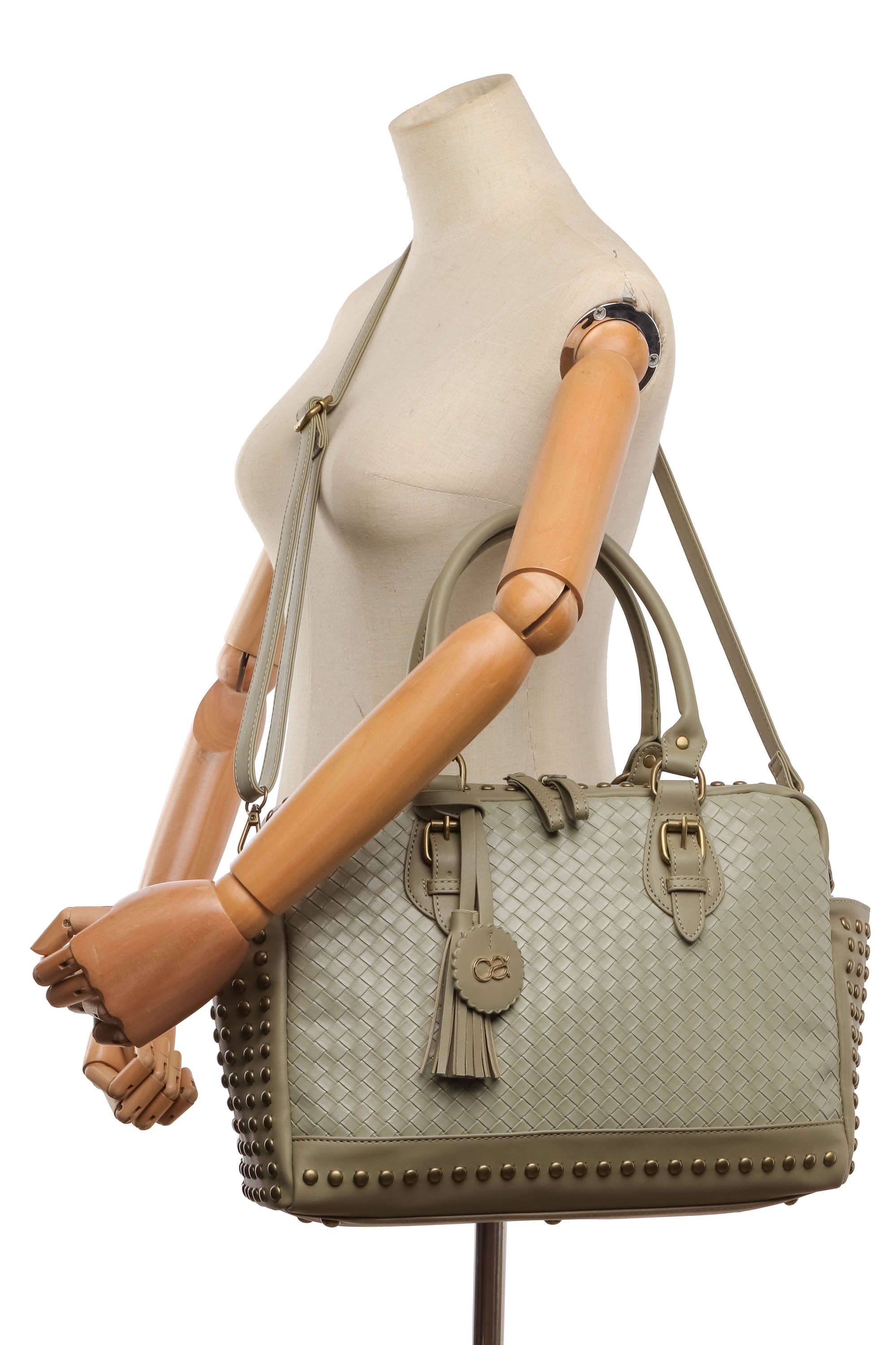 COLLEZIONE ALESSANDRO Schultertasche »Berlin« mit Nieten und Flechtung