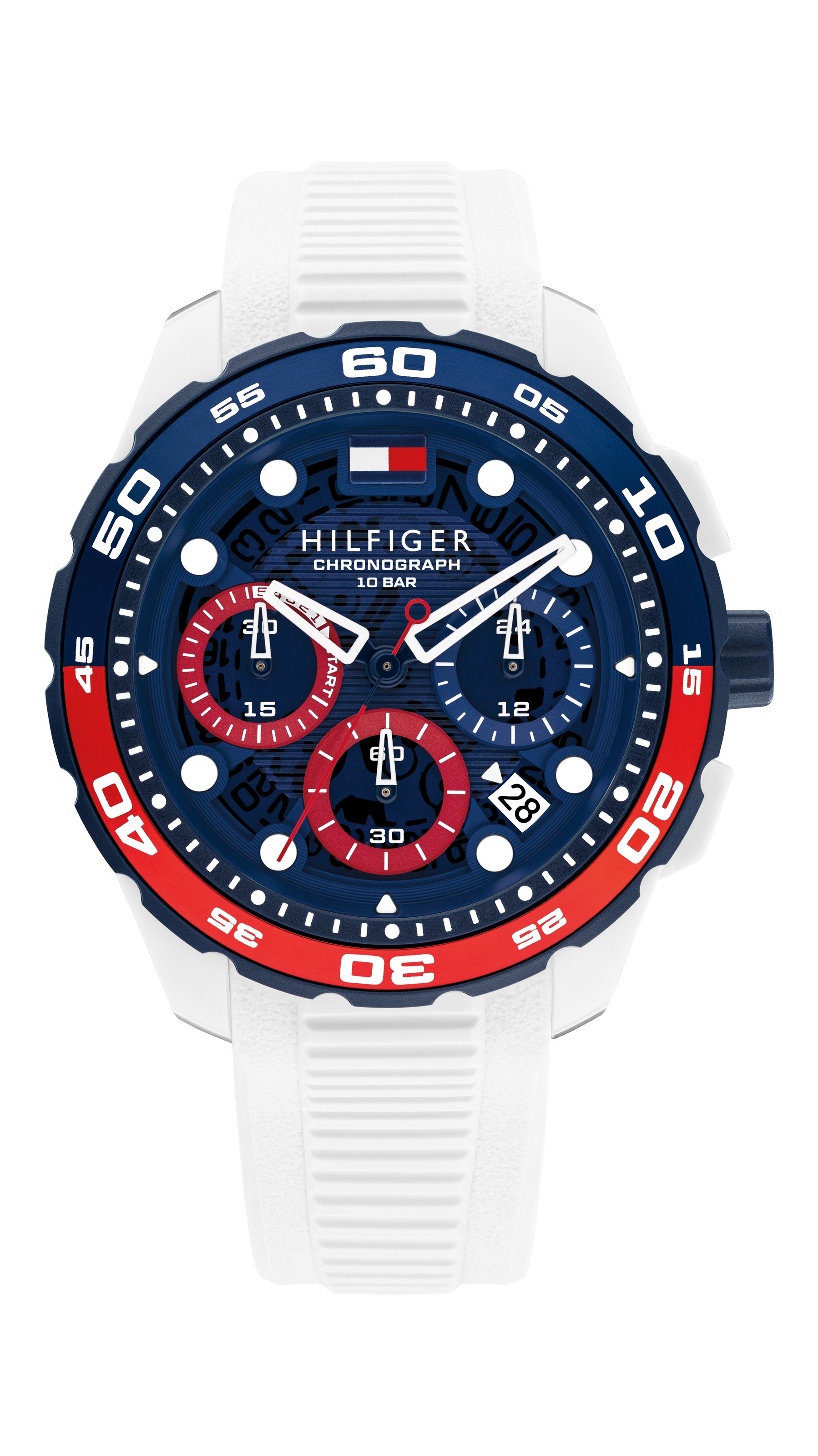 Tommy Hilfiger Montre Regatta 44mm White / Navy / Red One Size Homme