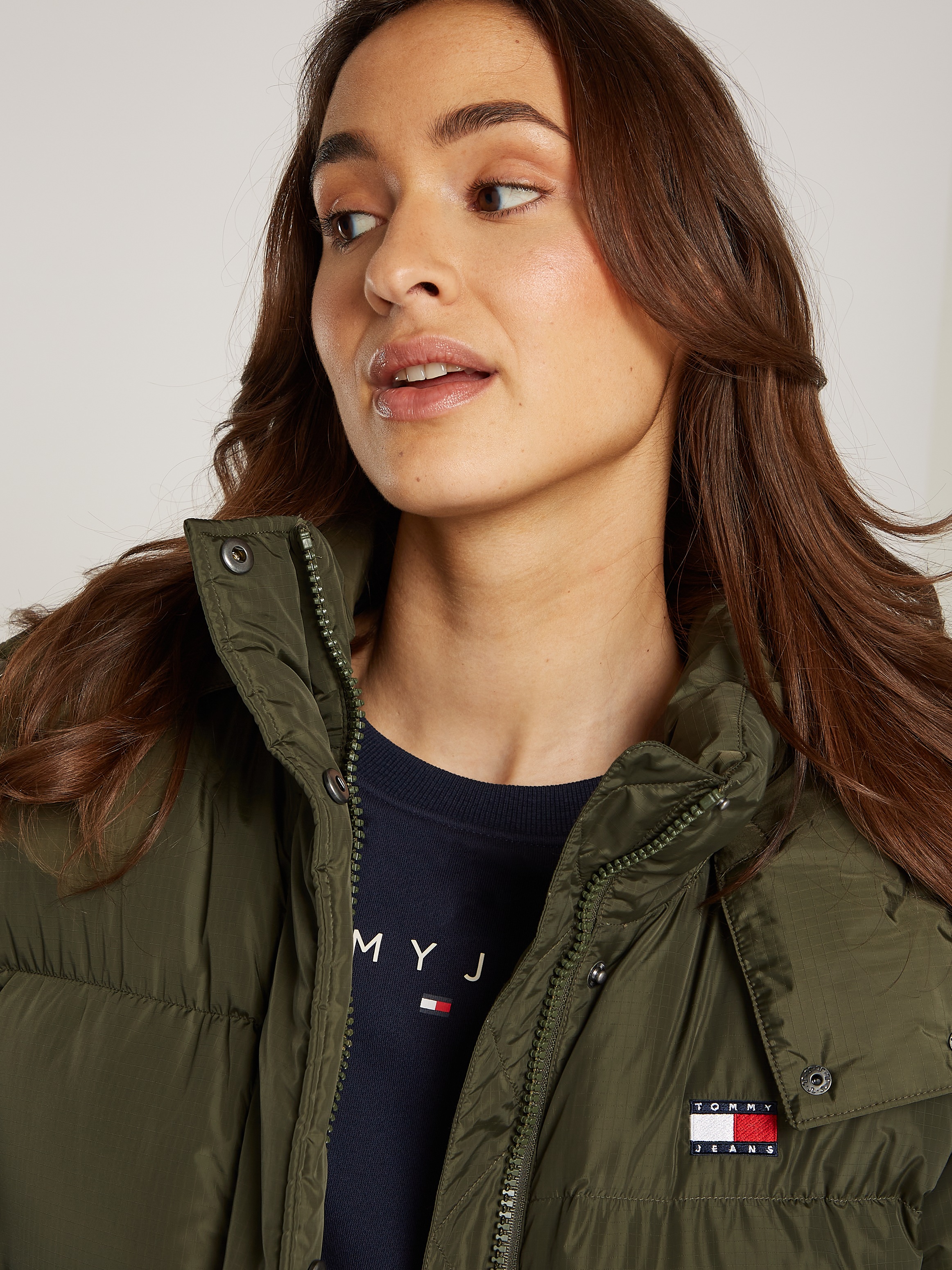 Tommy Jeans Curve Steppmantel "TJW ALASKA LONG PUFFER EXT", in Großen Größe günstig online kaufen