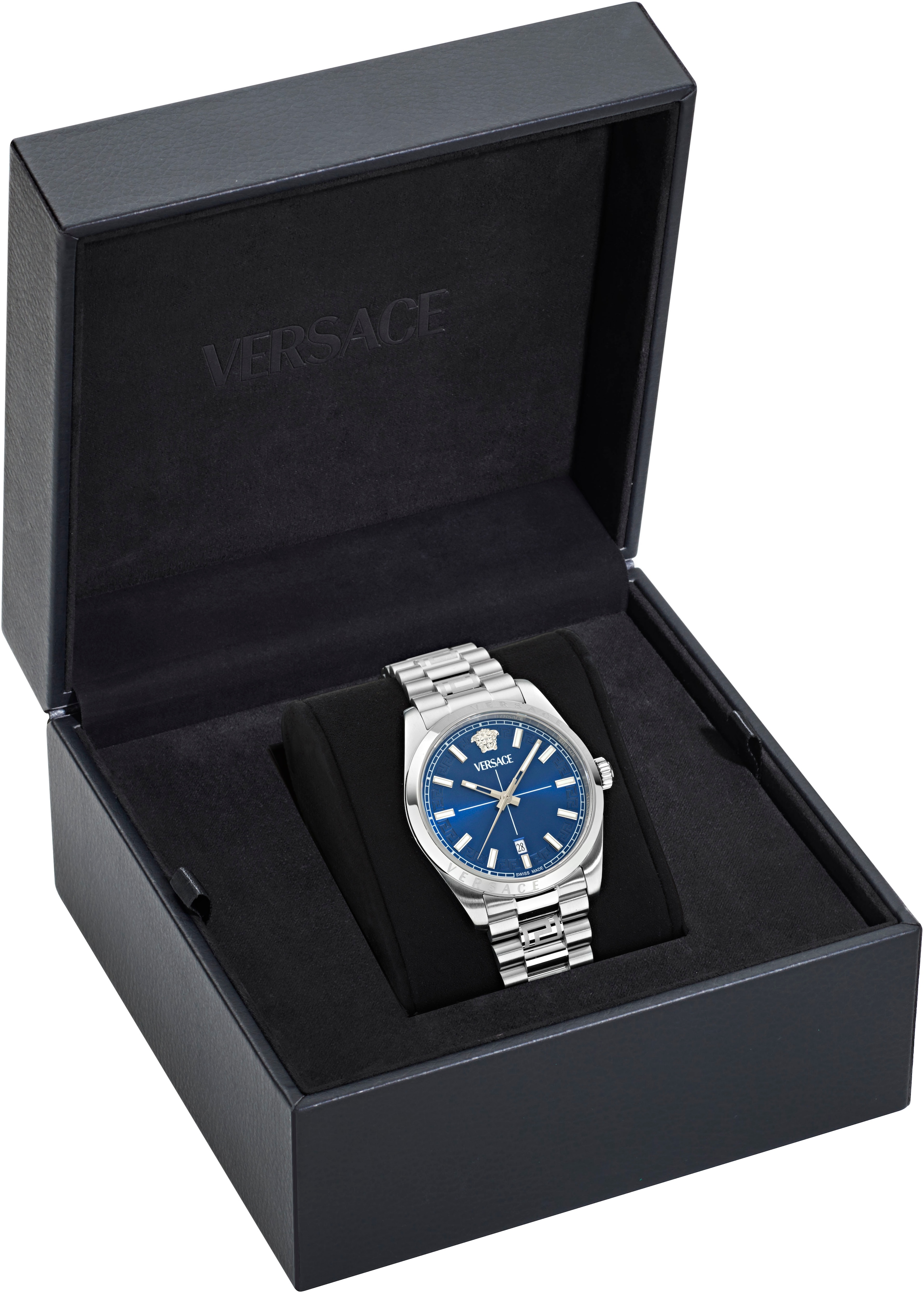 Versace Quarzuhr »MILLENYIUM GENT«, Armbanduhr, Herrenuhr, Swiss Made, Edelstahlarmband, analog, Datum