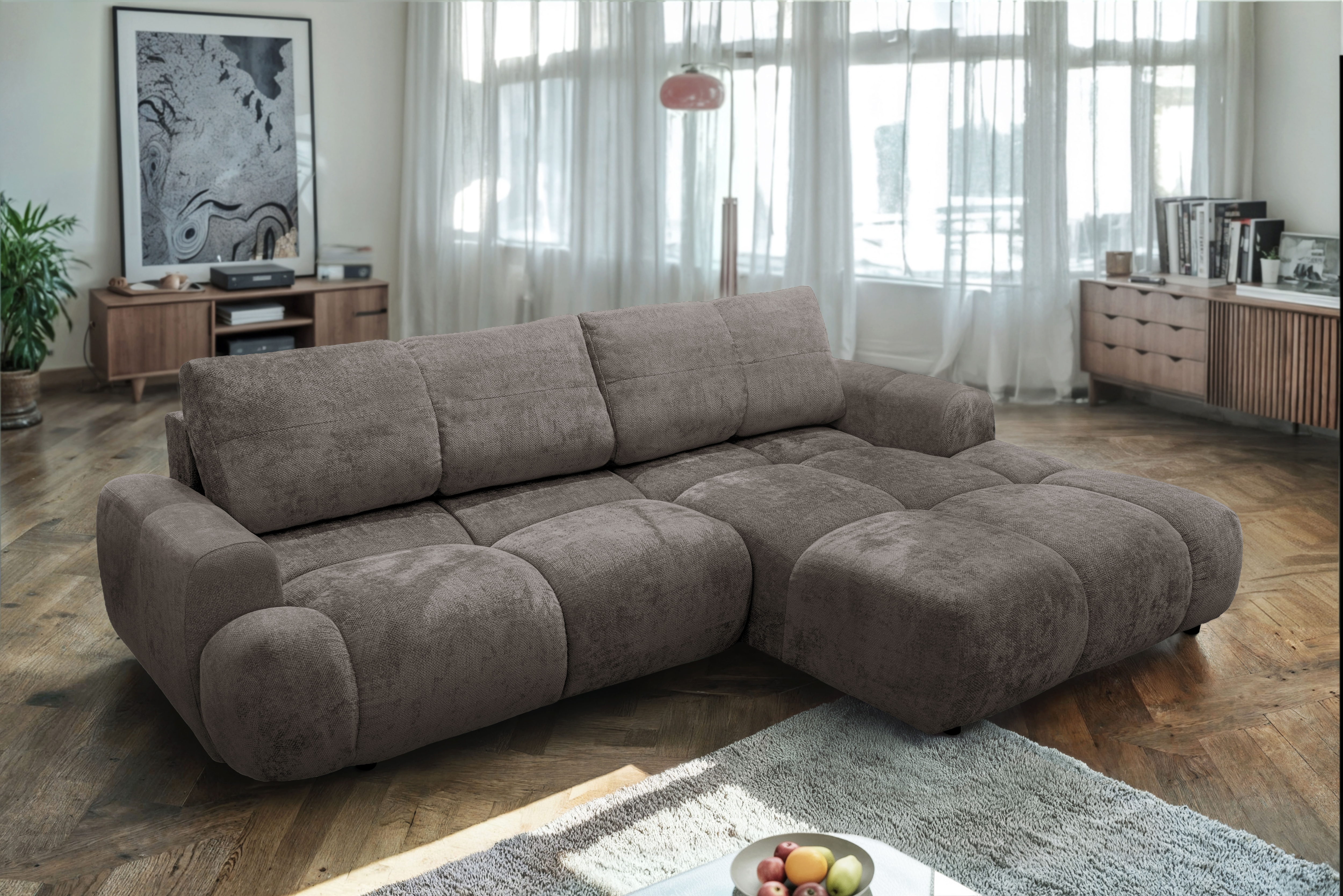 exxpo - sofa fashion Ecksofa inkl. Bettfunktion und Bettkasten,toller Sitzkomfort, Steppung im Sitz