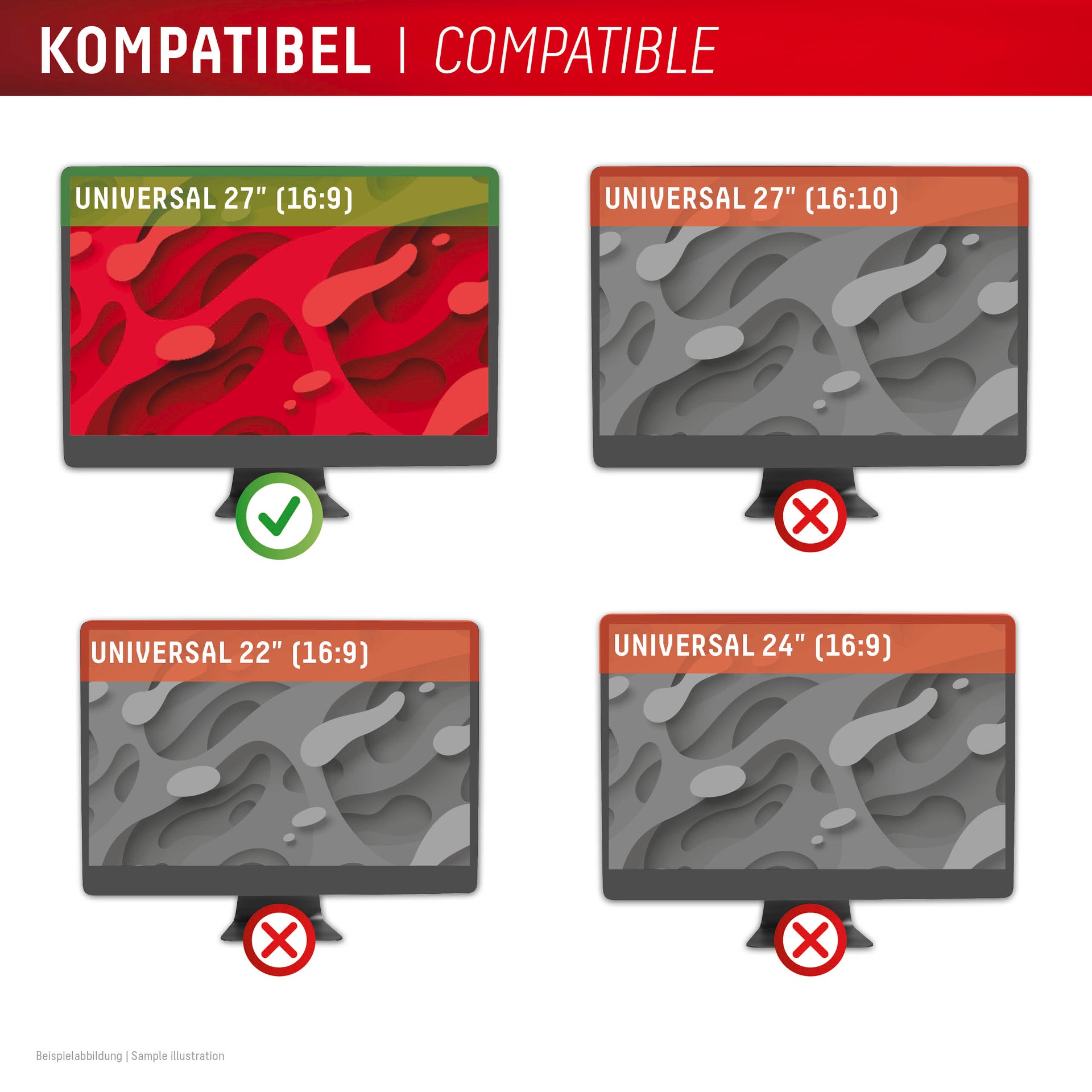 Displex Displayschutzfolie »Privacy Safe Blickschutzfilter«, für Universell für Monitore mit 27 (16:9), Blickschutzfolie, Schutzfolie, Bildschirmschutz, kratz- & stoßfest