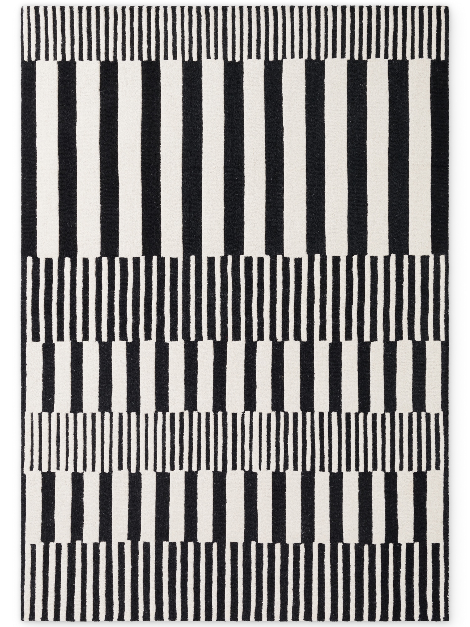 ELLE DECORATION Wollteppich »Pulse« rechteckig 12 mm Höhe Wolle, Natur, Wohnzimmer, Schlafzimmer, Modern, Geometrisch, Streifen