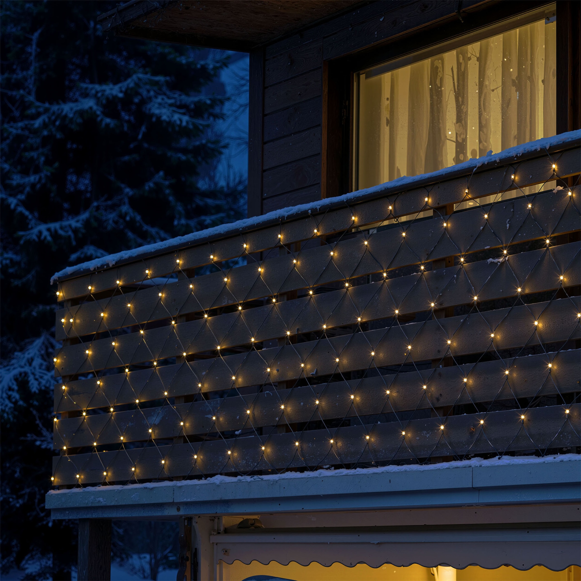 OTTO home LED-Lichternetz »in 2/3/3,2 u. 4 m, warmweiß, mit Timerfunktion, Outdoor Indoor, Garten« Dunkelgrüne Kabelfarbe,  IP44, innen, außen