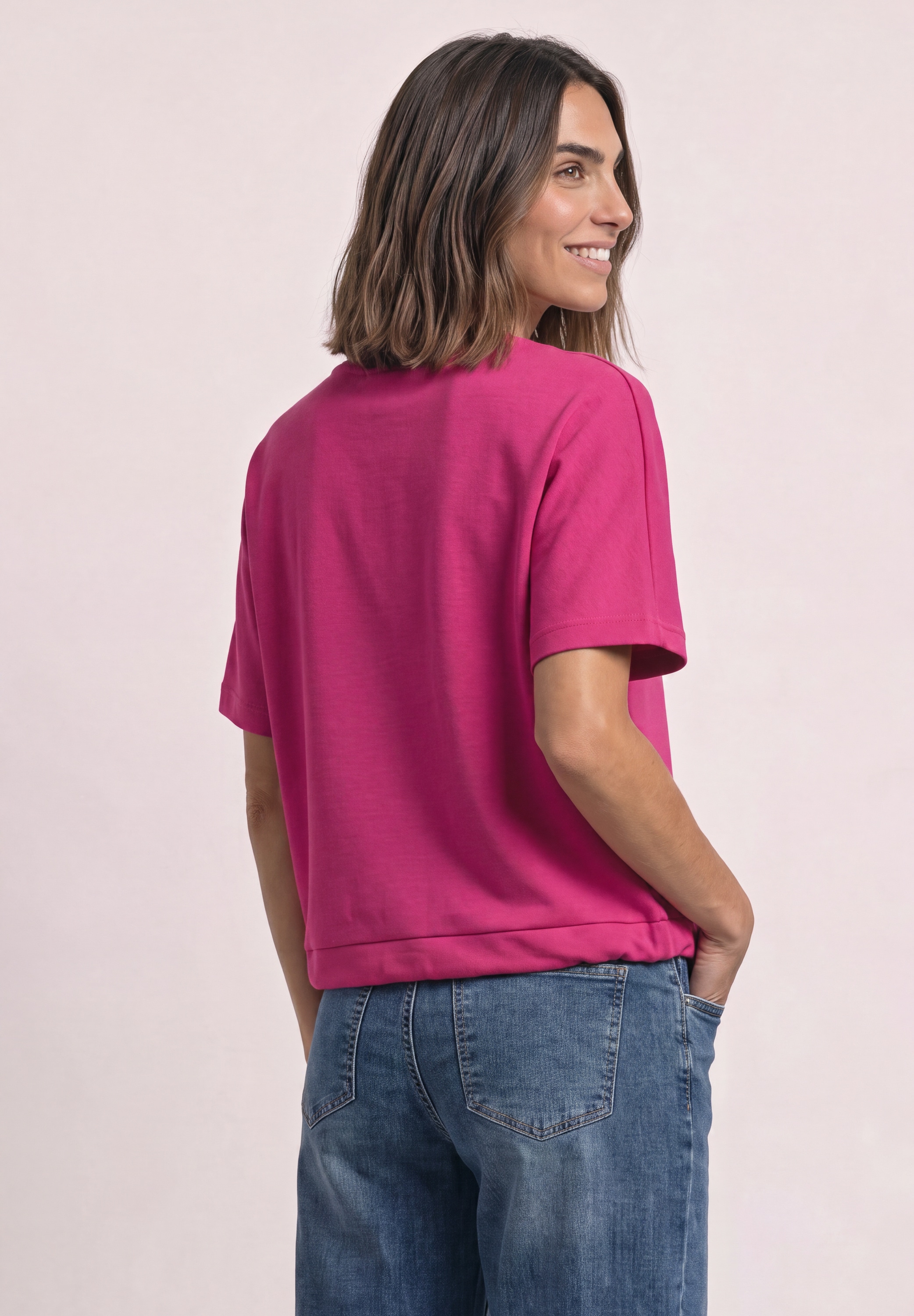 STREET ONE T-Shirt mit Elastiksaum und Tunnelzug
