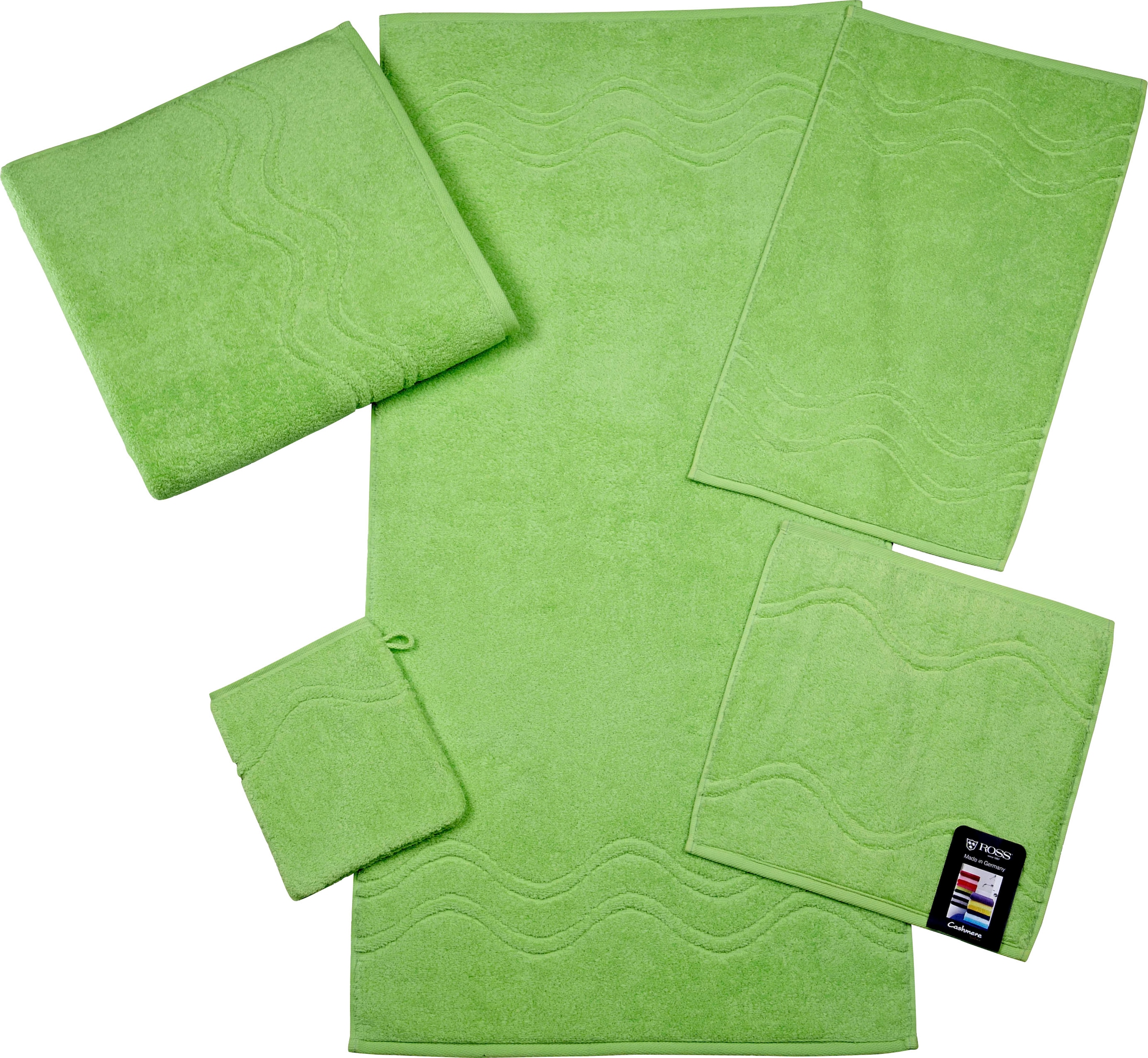 ROSS Gästehandtuch "Cashmere feeling" 100% Baumwolle, mit Wellen-Bordüre, g günstig online kaufen