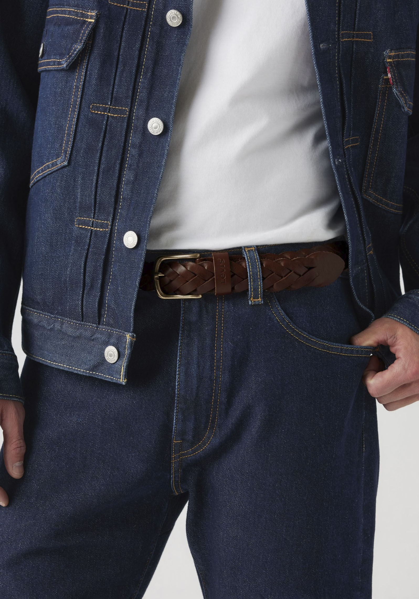 Thumbnail - Levis Ledergürtel "LEATHER BRAID", Unisex