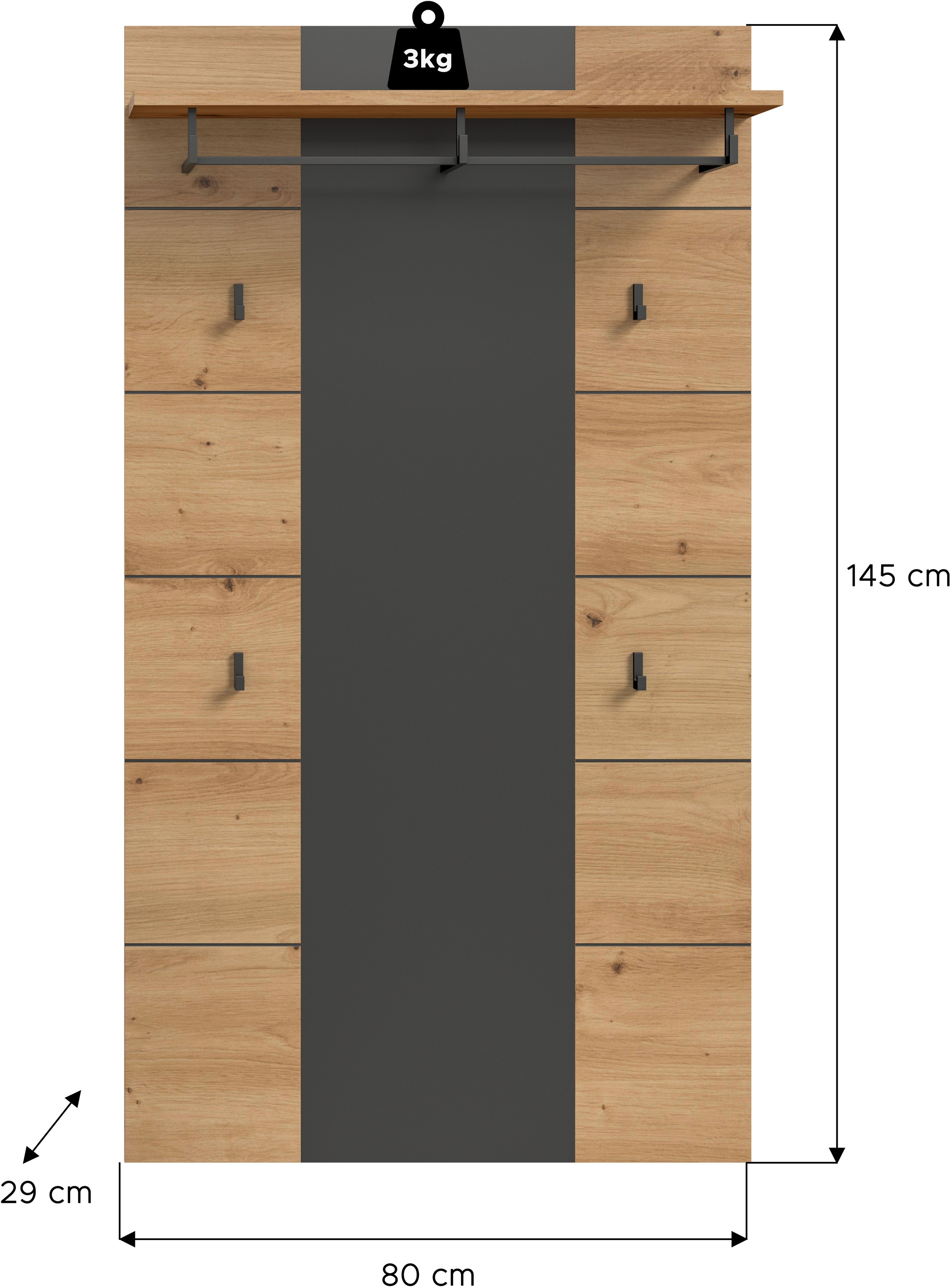 INOSIGN Garderobenpaneel, (1 St.), Rehat, Garderobenpaneel