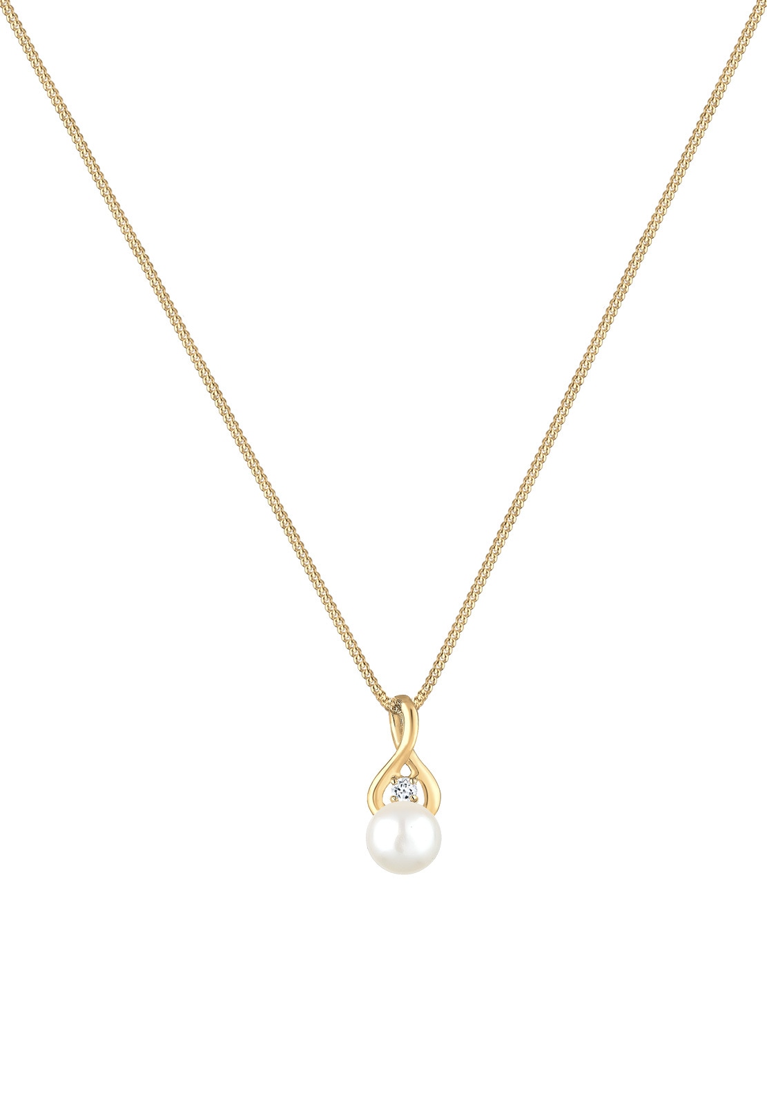 Elli Premium Perlenkette »Infinity Unendlichkeit Topas 585 Gelbgold«