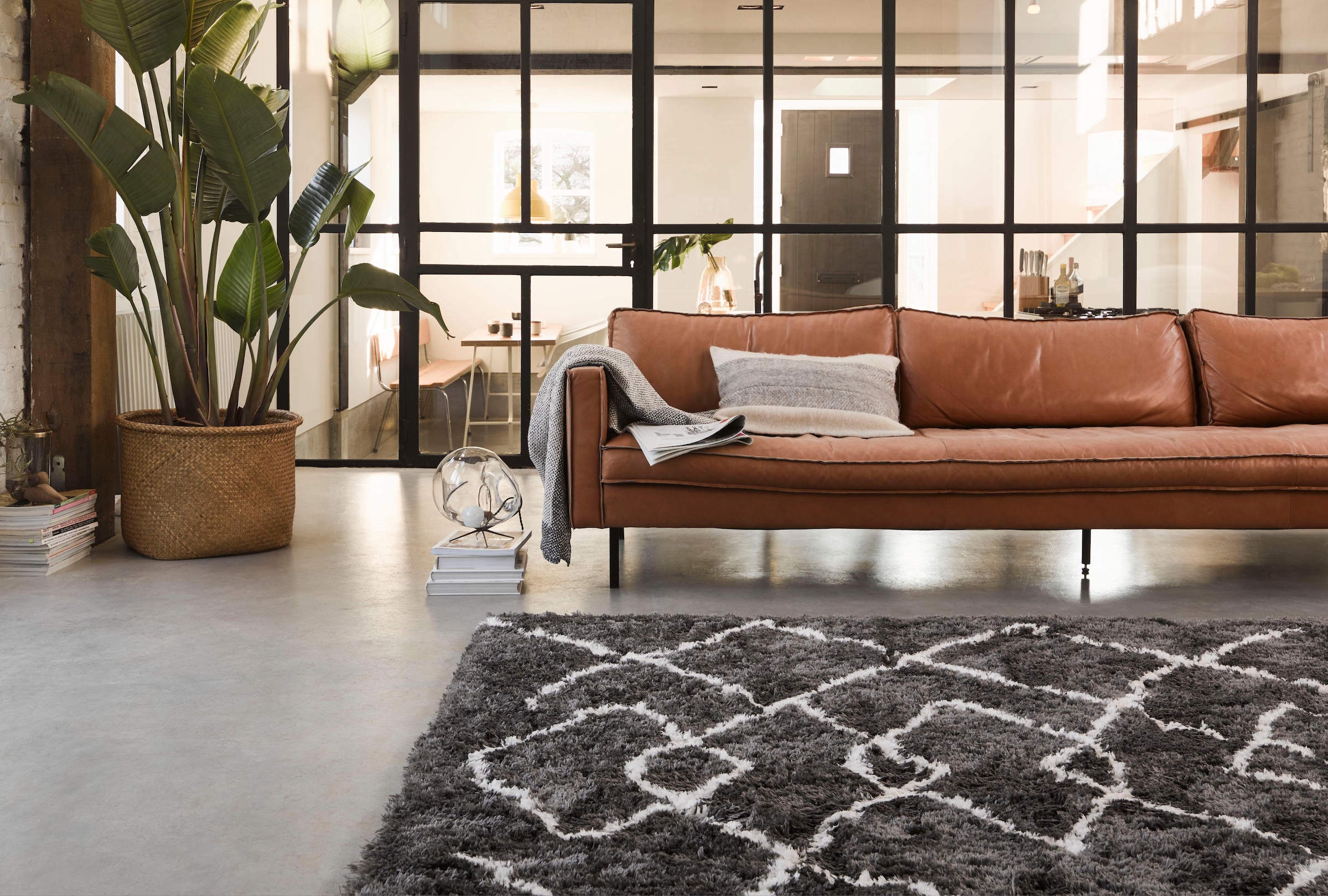 Wecon home Hochflor-Teppich »Afella«, rechteckig, 50 mm Höhe, Wohnzimmer