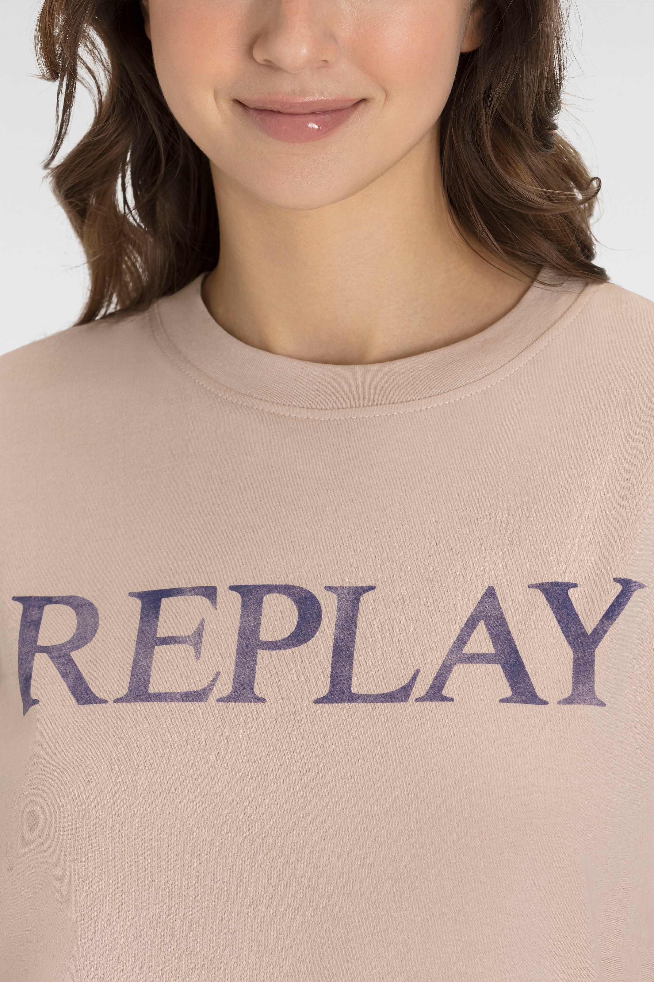 Replay T-Shirt, mit Markenprint vorne