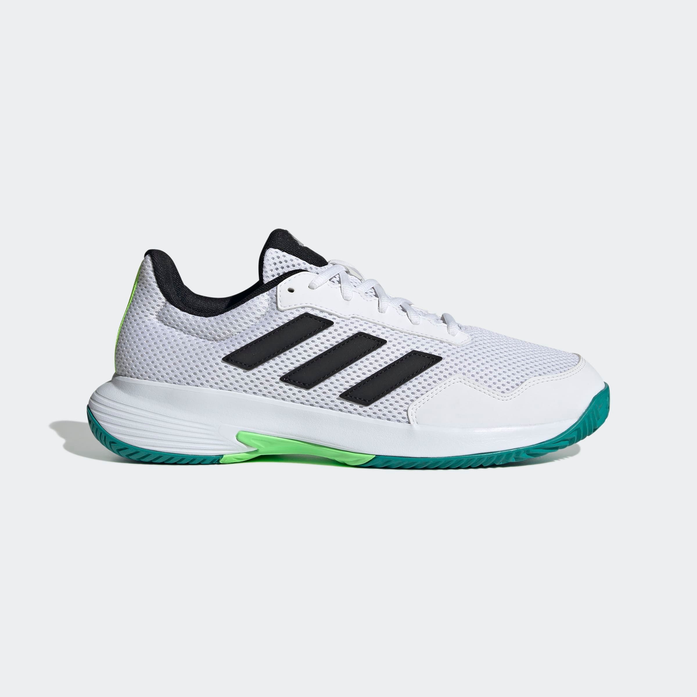 Tennisschuh ADIDAS PERFORMANCE "COURT SPEC 2", Damen, Gr. 42, cloud weiß, core schwarz, pure teal, Synthetik, Textil, Schuhe, für Hartcourt, All-Court 2