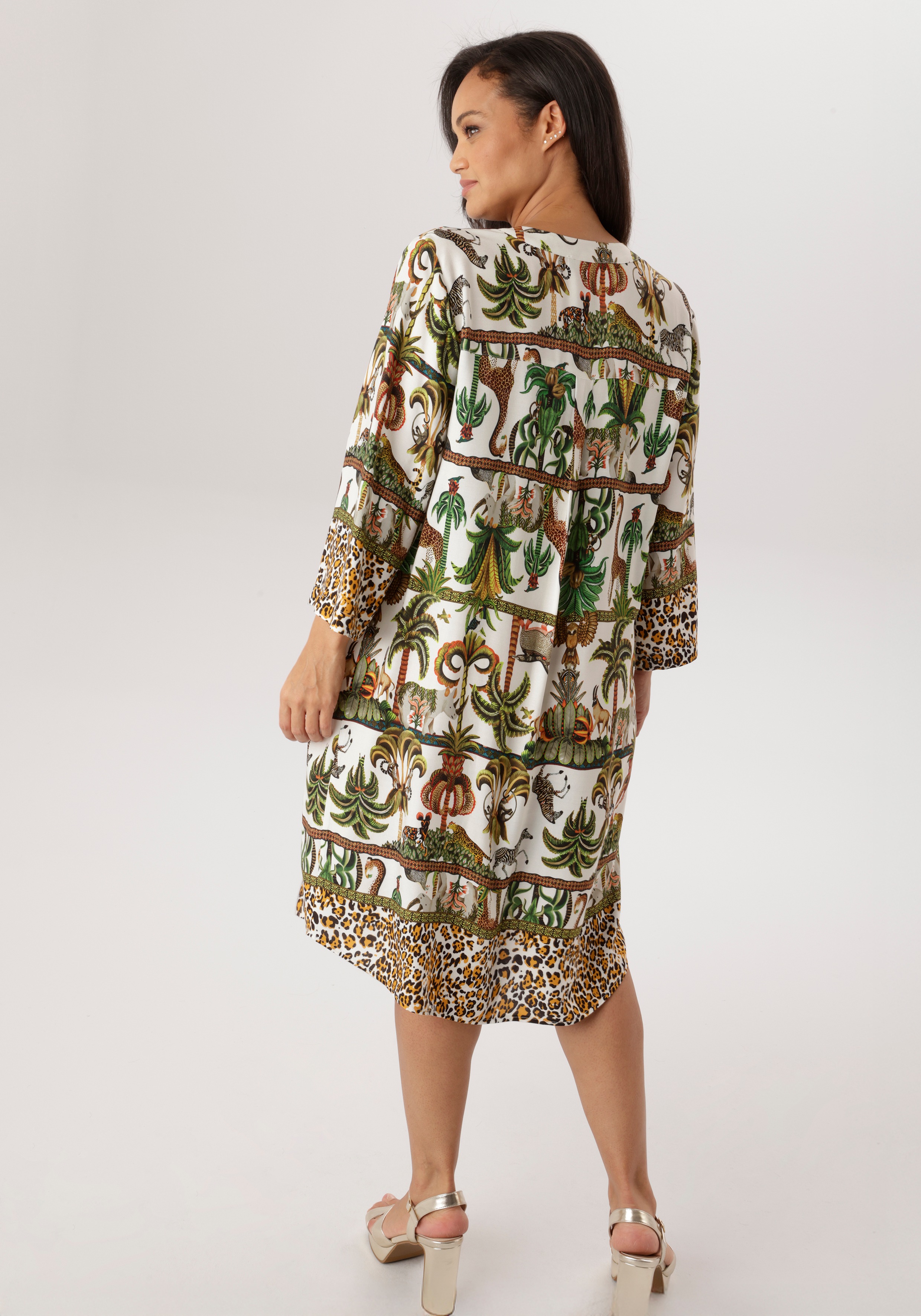 Thumbnail - Aniston PLUS Blusenkleid mit farbenfrohem Safari Print - NEUE KOLLEKTION