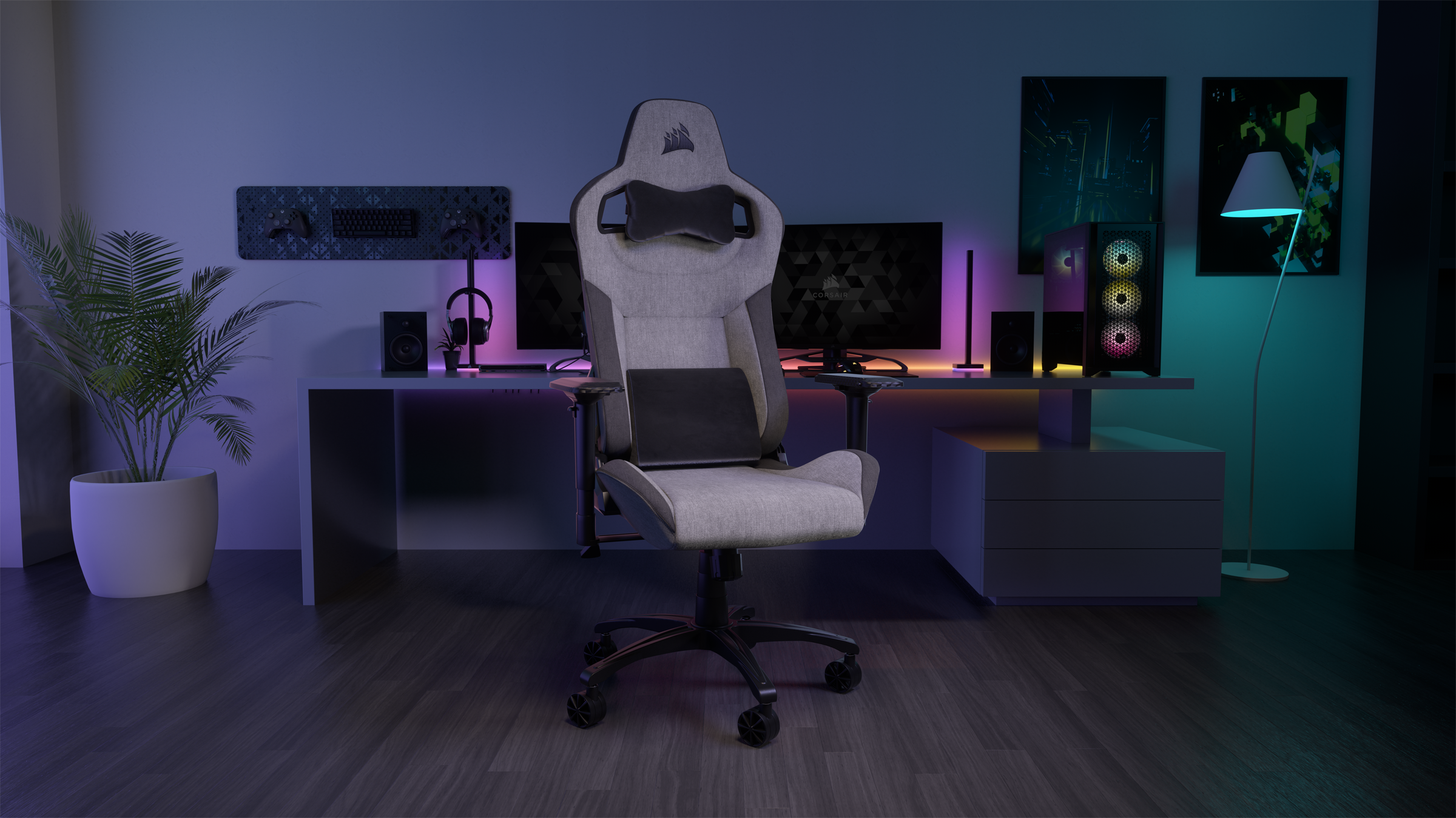 Corsair Gaming Chair »T3 Rush (2023) - Grey and Charcoal«