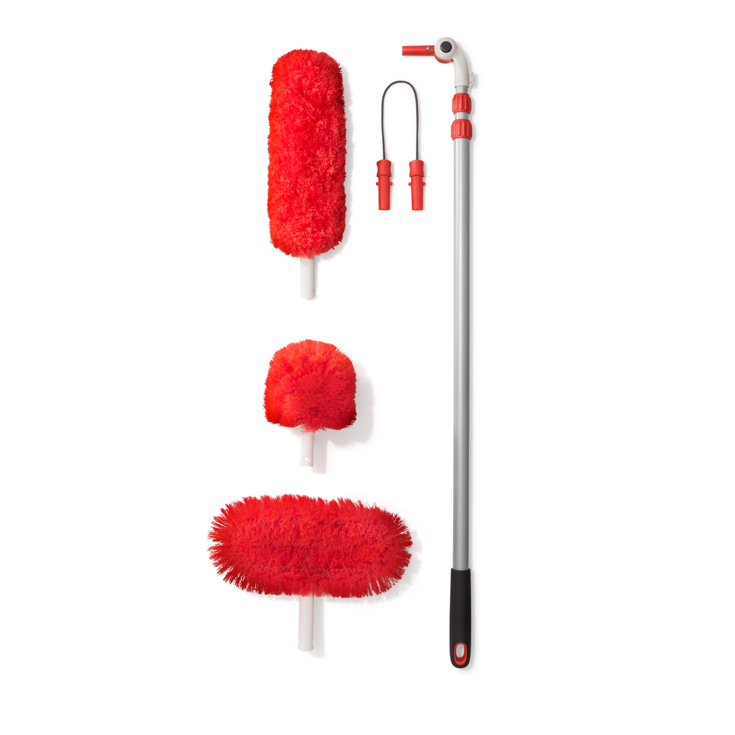 OXO GOOD GRIPS Staubwedel "OXO Langarm-Staubsystem mit schwenkbaren Köpfen", B:23,3cm H:99cm L:16,7cmorange, silberfarben, schwarz, Staubwischer,