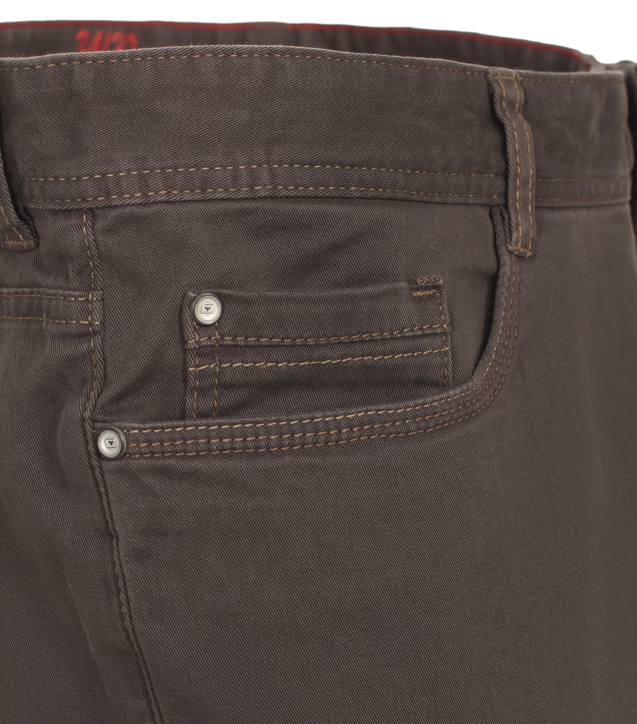 Chinohose CASAMODA "CASAMODA Chinohose uni", Herren, Gr. 34/32, Länge 32, braun, 98% Baumwolle, 2% Elasthan, Hosen Chinohose 3