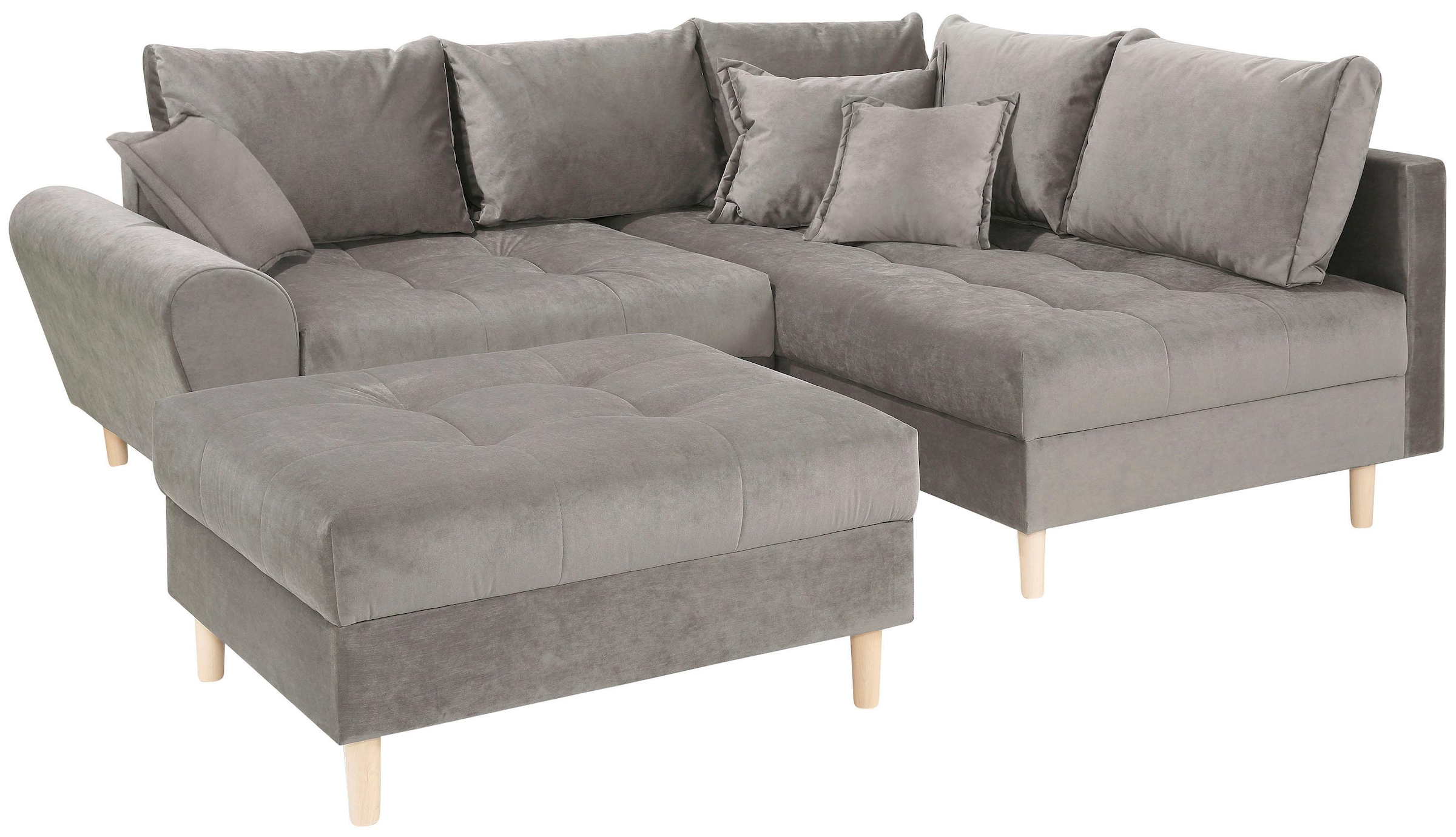 Home affaire Ecksofa Rice, mit Hocker und Zier-/Rückenkissen günstig online kaufen