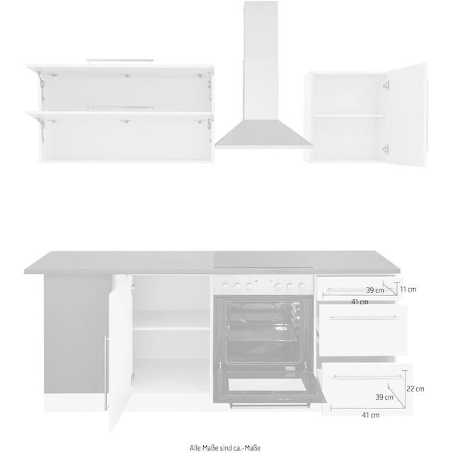 HELD MÖBEL Winkelküche »Samos«, mit E-Geräten, Stellbreite 220/220 cm  bestellen | BAUR
