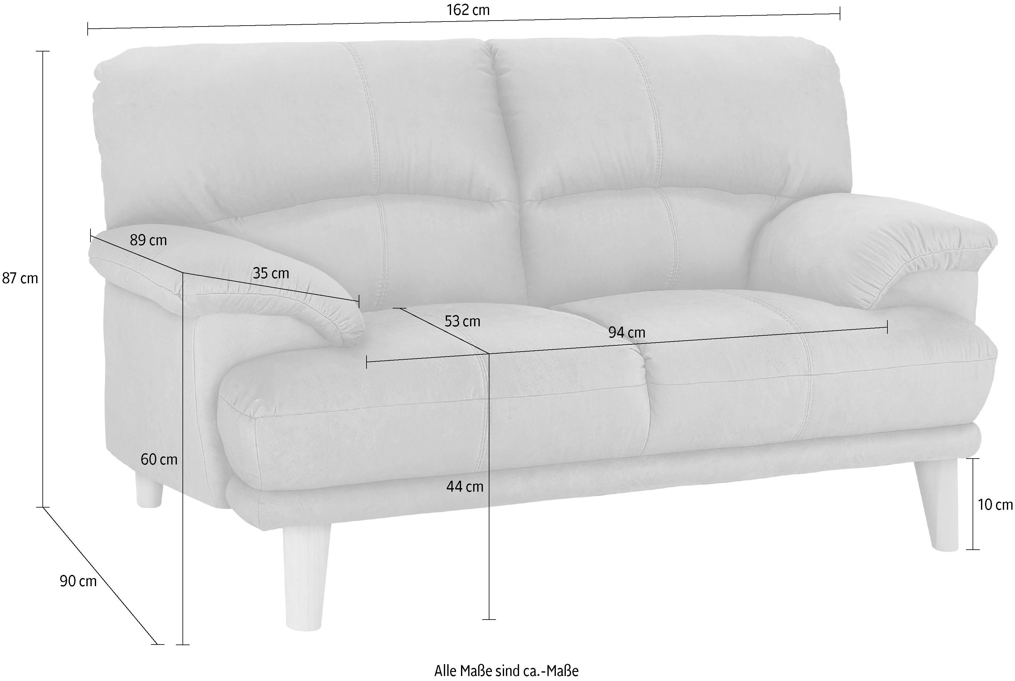Thumbnail - TRENDMANUFAKTUR 2-Sitzer "Cecilia, italienische Designsprache, tolle Details" hoher Sitzkomfort und extrabequeme Armlehn...