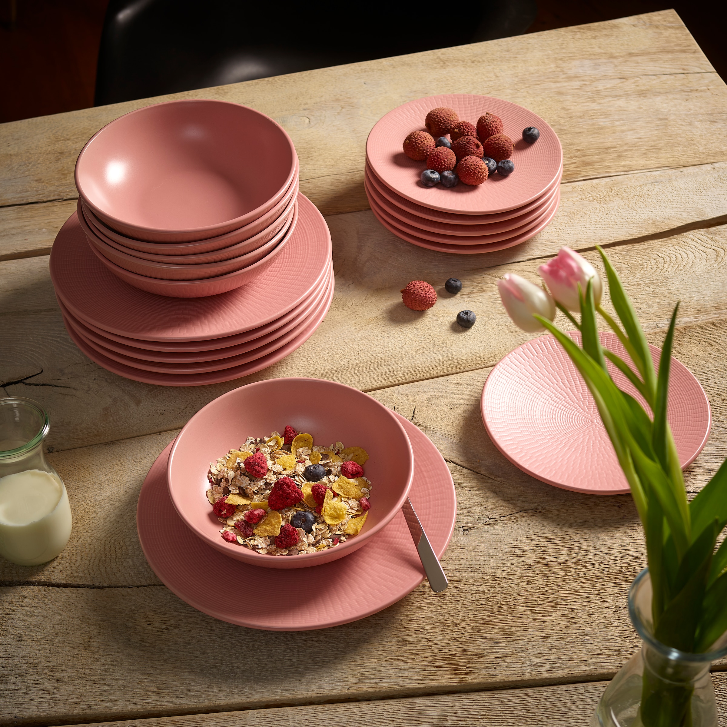 ECHTWERK Tafelservice »Blanka Nature Design«, (Set, 12 tlg.), mit Struktur