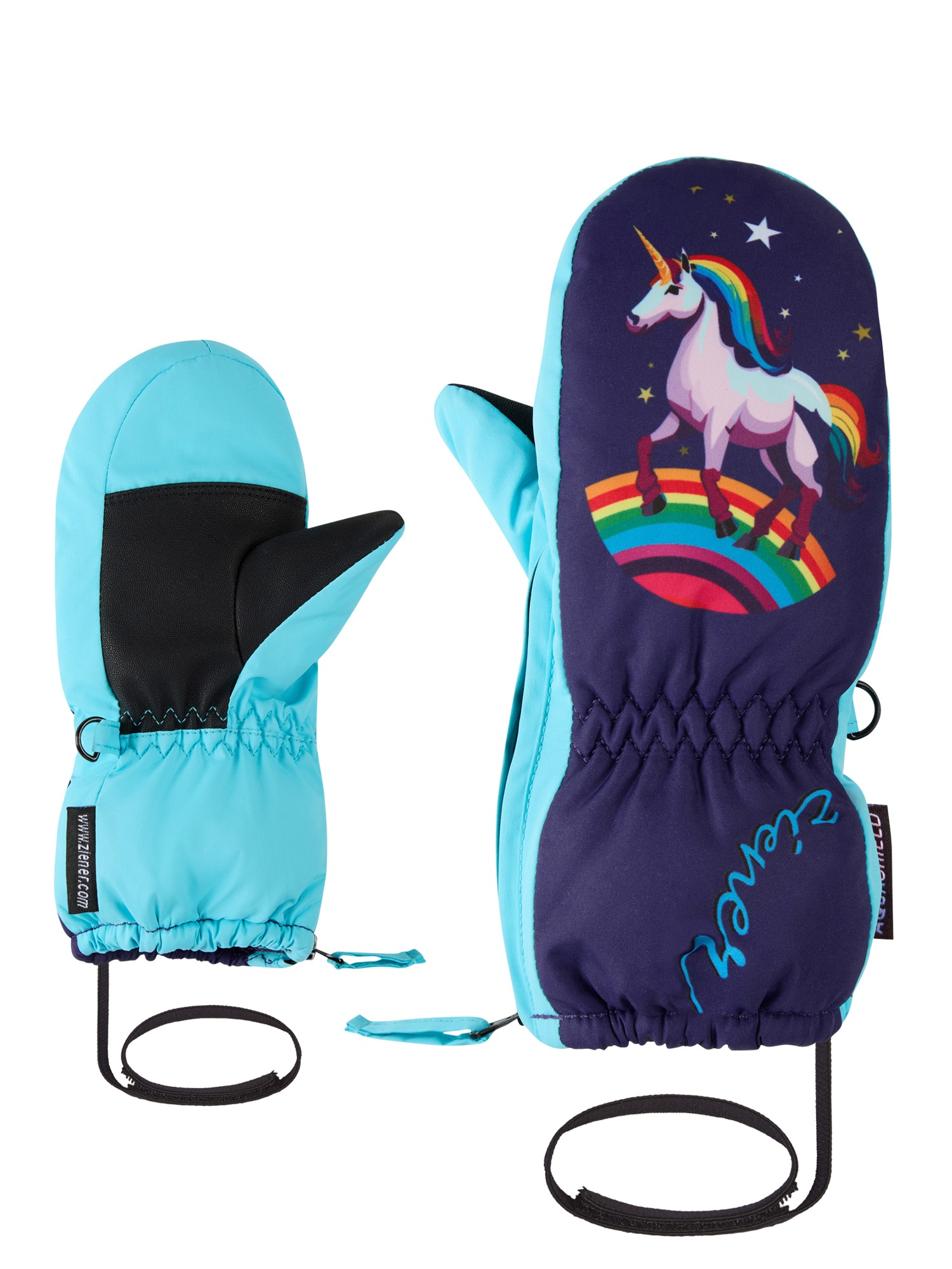 Ziener Fäustlinge "LEPRINT-Z AQUASHIELD Kinder" warm, wasserdicht, windddicht, atmungsaktiv, langer Reißverschluss