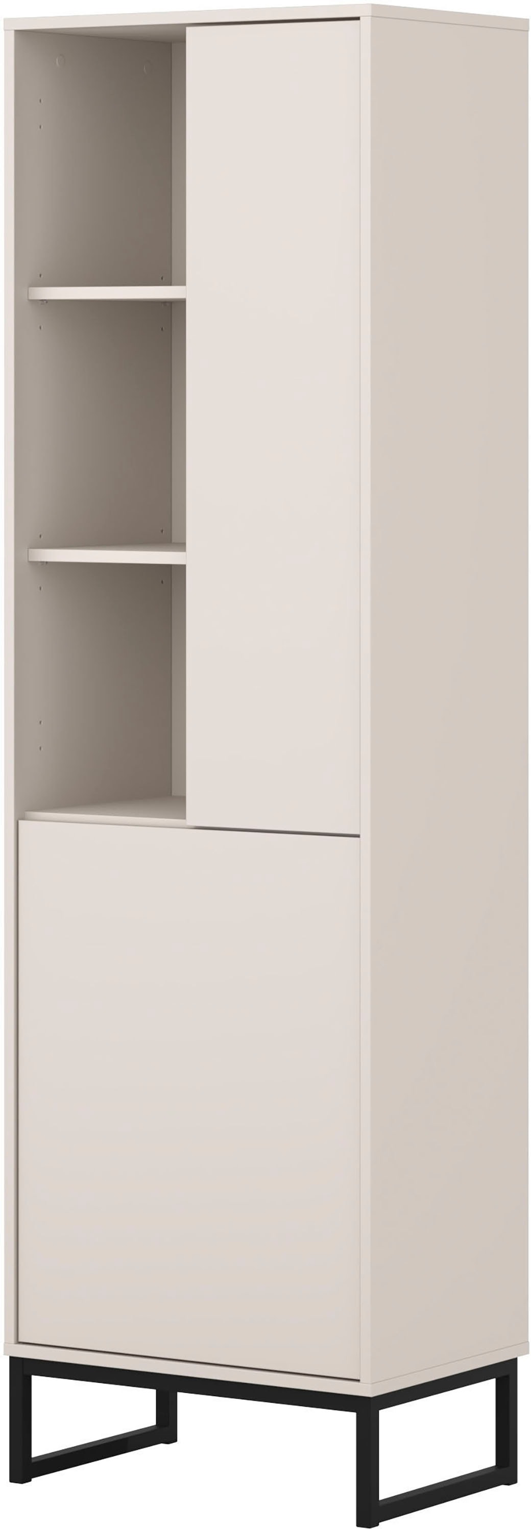 OTTO home Vitrine »Loft, Höhe 180 cm, moderne grifflose Standvitrine mit 2 Türen« Hochschrank mit viel Stauraum, verstellbaren Einlegeböden, Regal