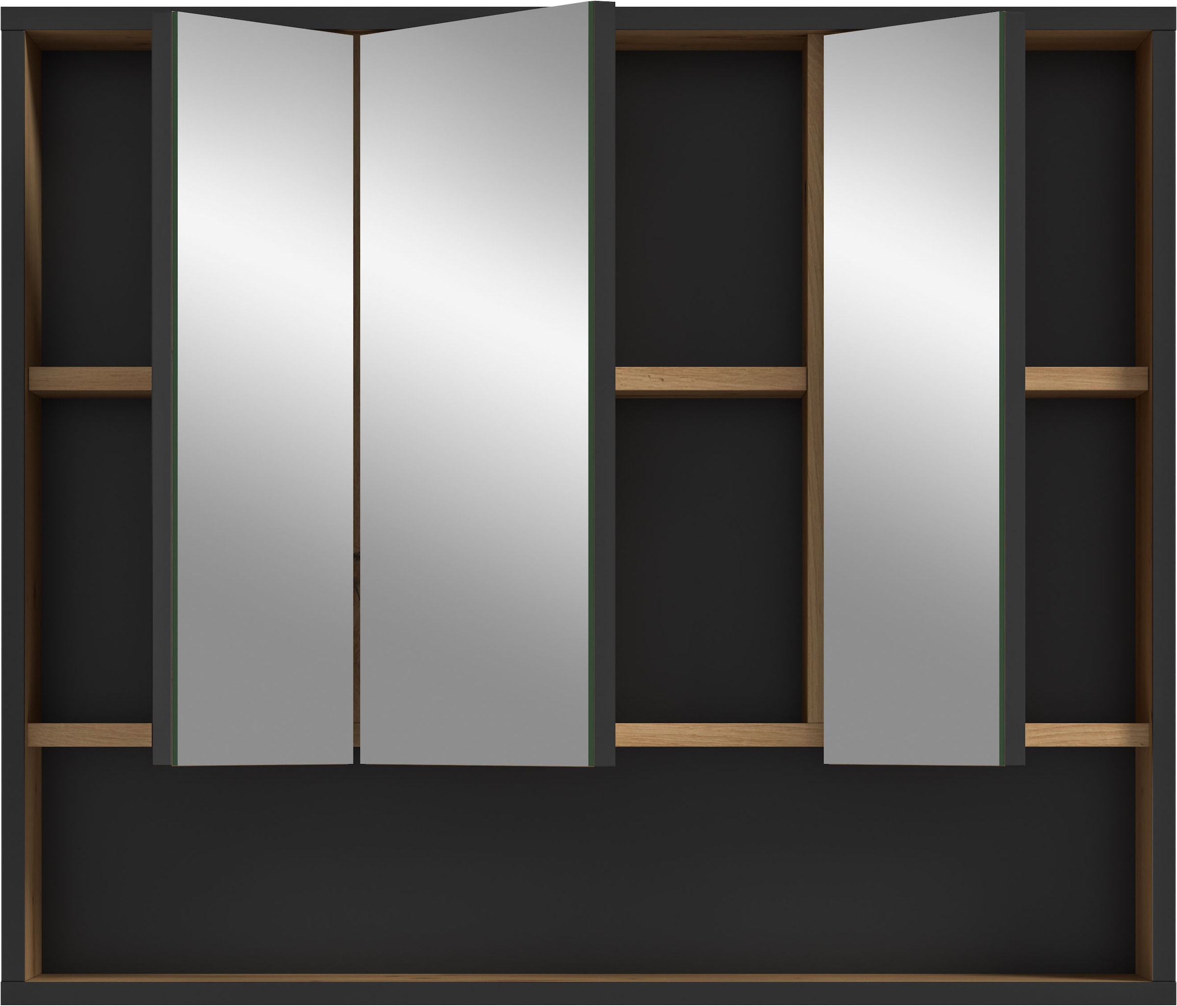 welltime Spiegelschrank »LOCRI, Höhe 68 cm, 3 Spiegeltüren, 3 Einlegeböden, 1 offenes Fach« viel Stauraum, für perfekte Organisation, 1 Stk. tlg. Badmöbel, Badschrank, Badhochschrank, Schrank, Bad, Badezimmer