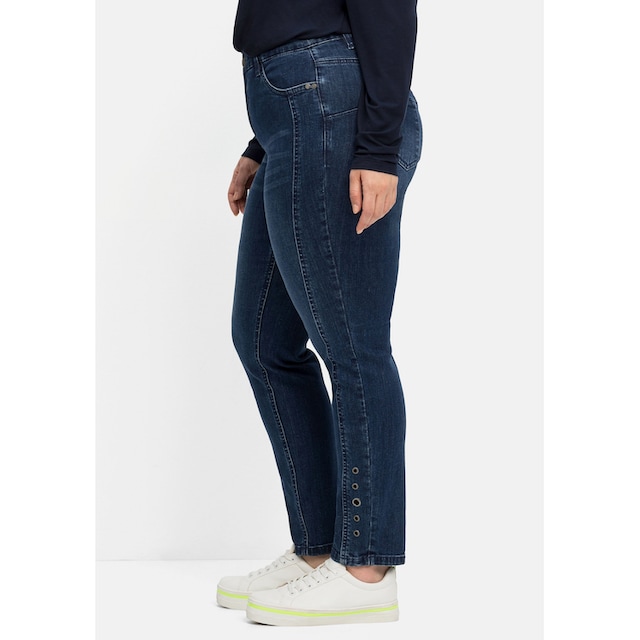 Sheego Stretch-Jeans »Große Größen«, mit Zierösen, in Five-Pocket-Form  bestellen | BAUR