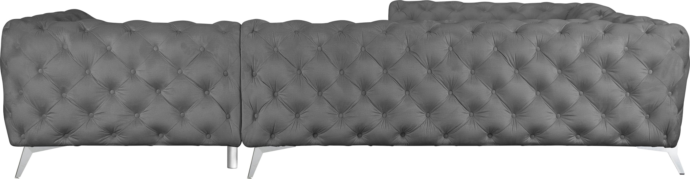 Leonique Chesterfield-Sofa »Amaury L-Form«, großes Ecksofa, Chesterfield-Optik, Breite 323 cm, Fußfarbe wählbar