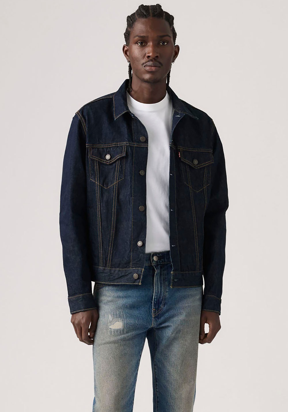 Levis Jeansjacke "VINTAGE FIT TRUCKER JKT" ohne Kapuze mit Knopfleiste günstig online kaufen