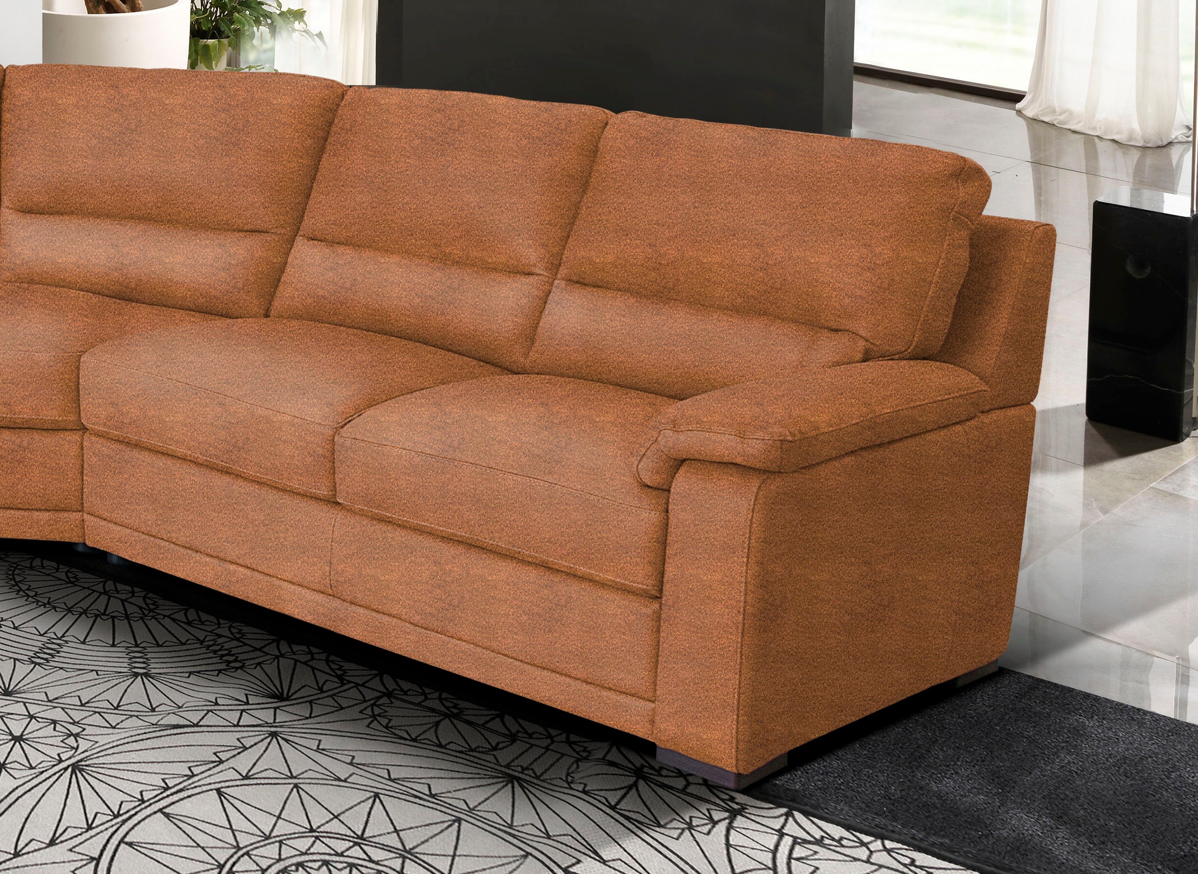 Egoitaliano Ecksofa »Doris, modernes Designerecksofa in hochwertigen Microfaserqualitäten«, edle Detailverarbeitung, wahlweise fleckenabweisend oder in Lederoptik