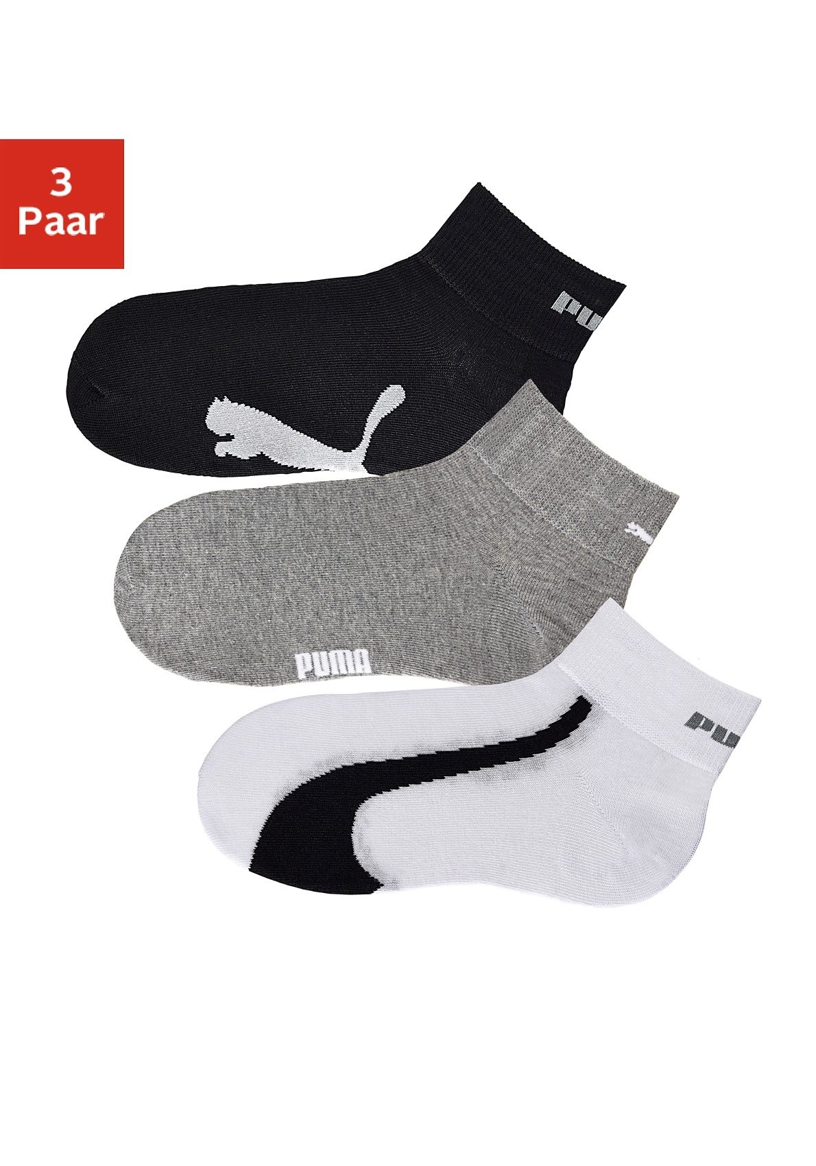 PUMA Kurzsocken "PUMA UNISEX LIFESTYLE QUARTER 3P" 3 Paar, 3 Paar tlg. mit günstig online kaufen