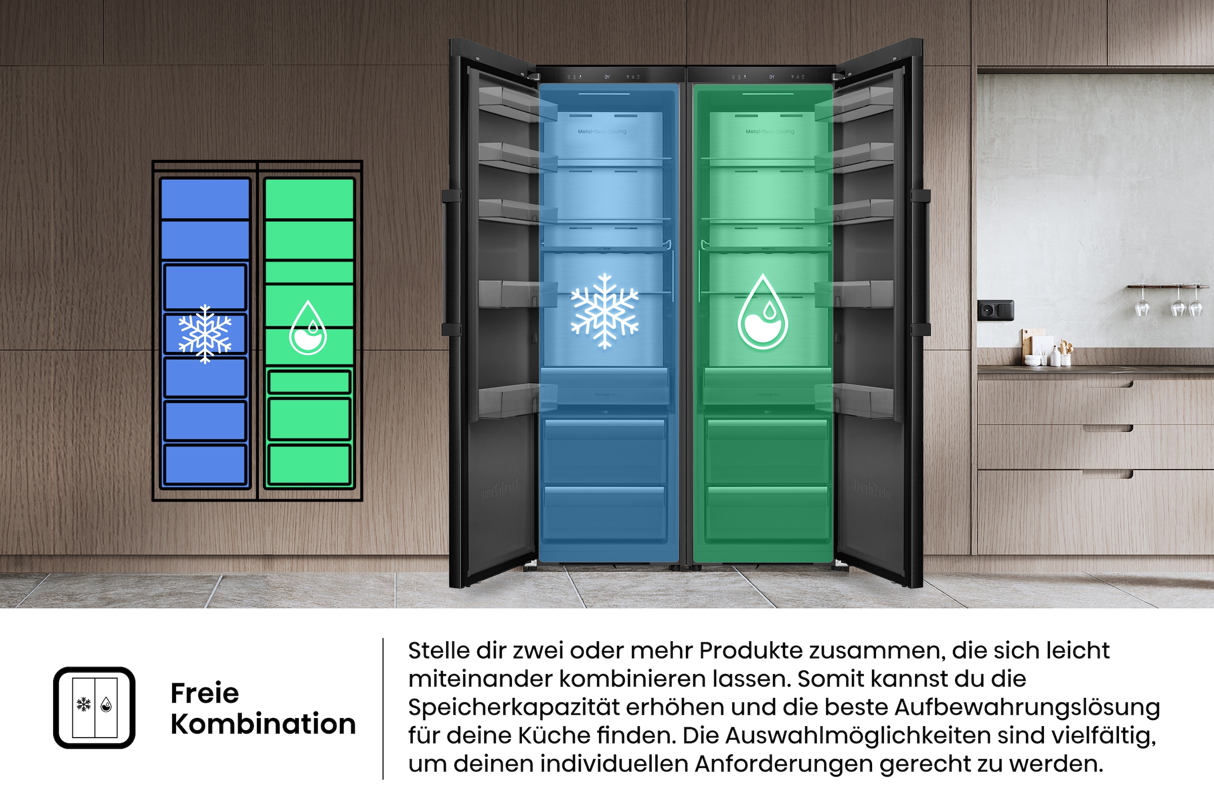 Hisense Kühlschrank »RL5K370GSFC1« 185,6 cm hoch 59,5 cm breit MetalCooling