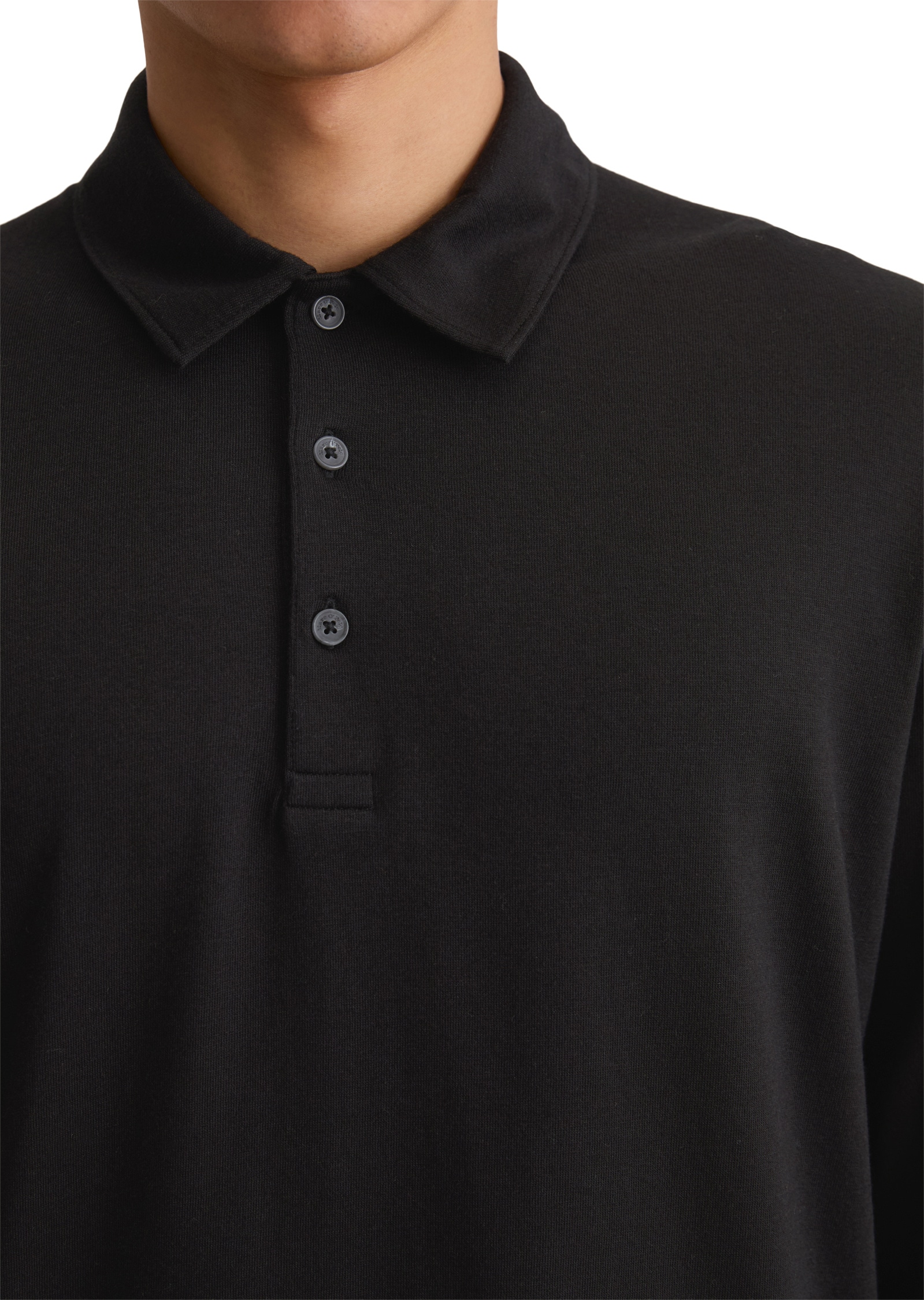 Marc O'Polo Langarm-Poloshirt »aus weichem Wool Blend Jersey«