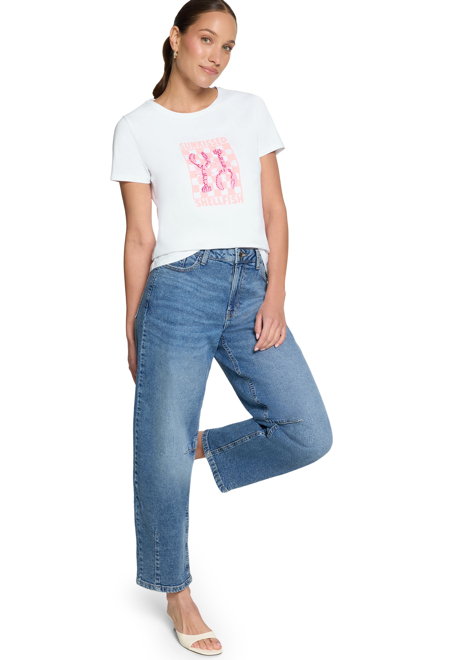 Zero Kurzarmshirt »Damen mit Aufdruck« 1 Glitzer.