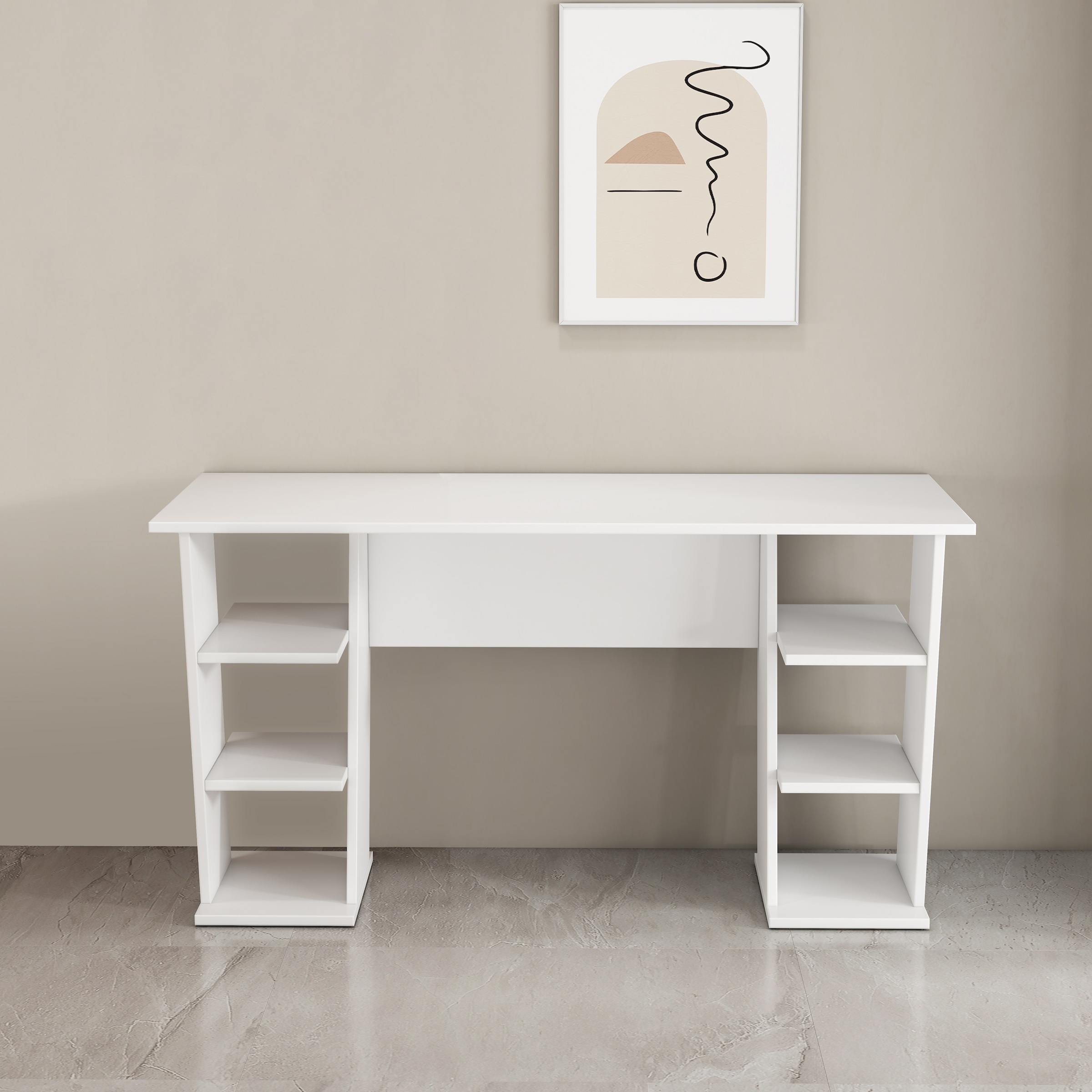 OTTO home Schreibtisch »Ezzell« Regalschreibtisch mit Ablagen, modernes Design, Breite 137 cm