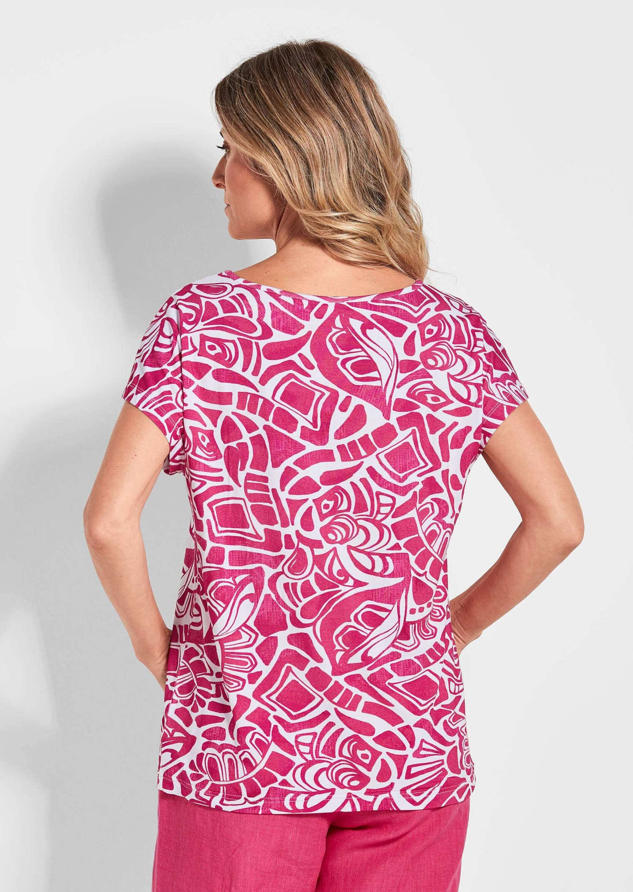 GOLDNER Print-Shirt »Damen Oberteil Ethnoprint Kurzarm«