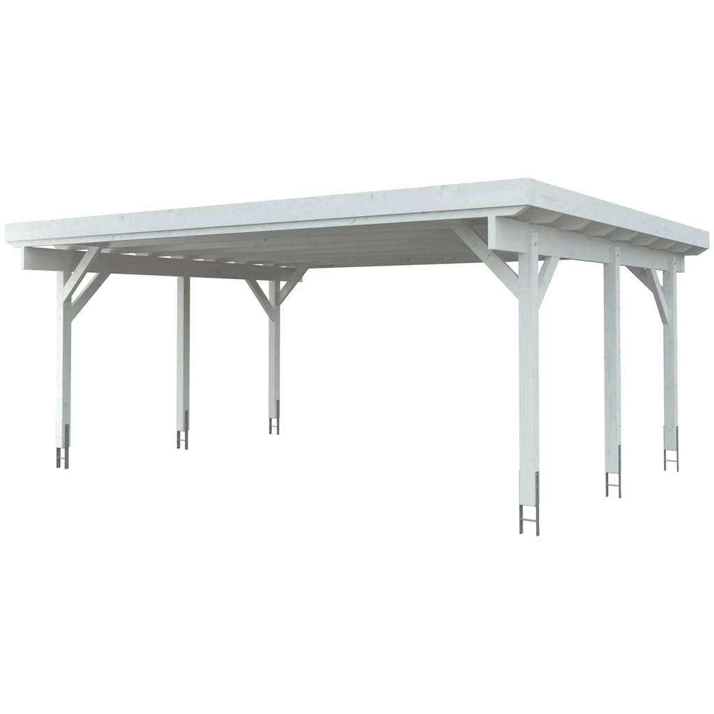 Kiehn-Holz Doppelcarport »KH 310 / KH 311«, Holz, 561 cm, weiß