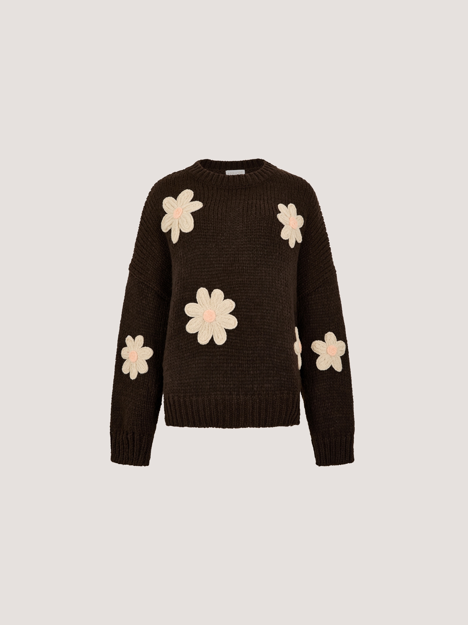 Apricot Strickpullover »Bestickter Pullover« mit Gänseblümchen