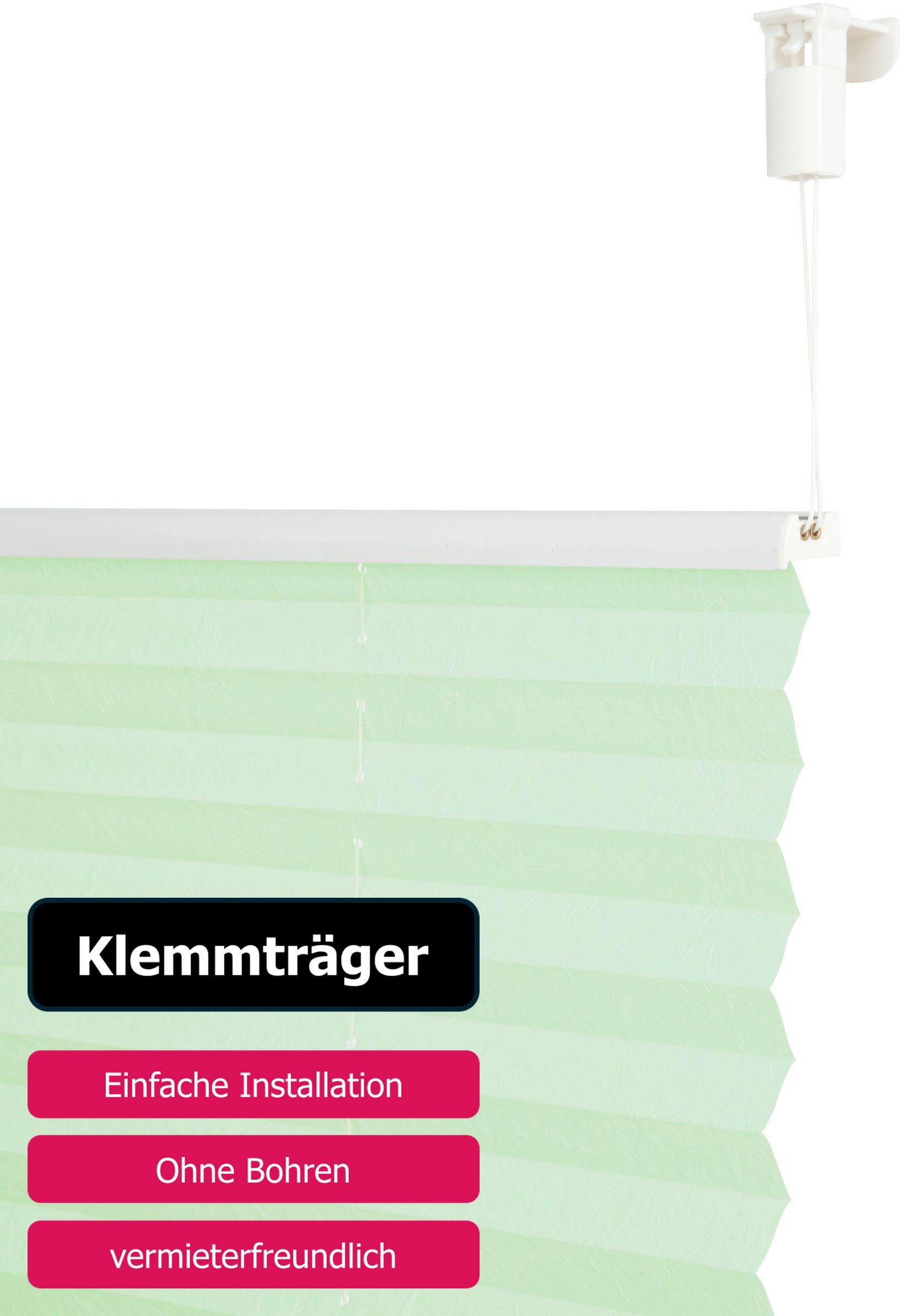 my home Plissee »DAHRA«, Lichtschutz, ohne Bohren, verspannt, im Fixmaß, Crushed-Optik