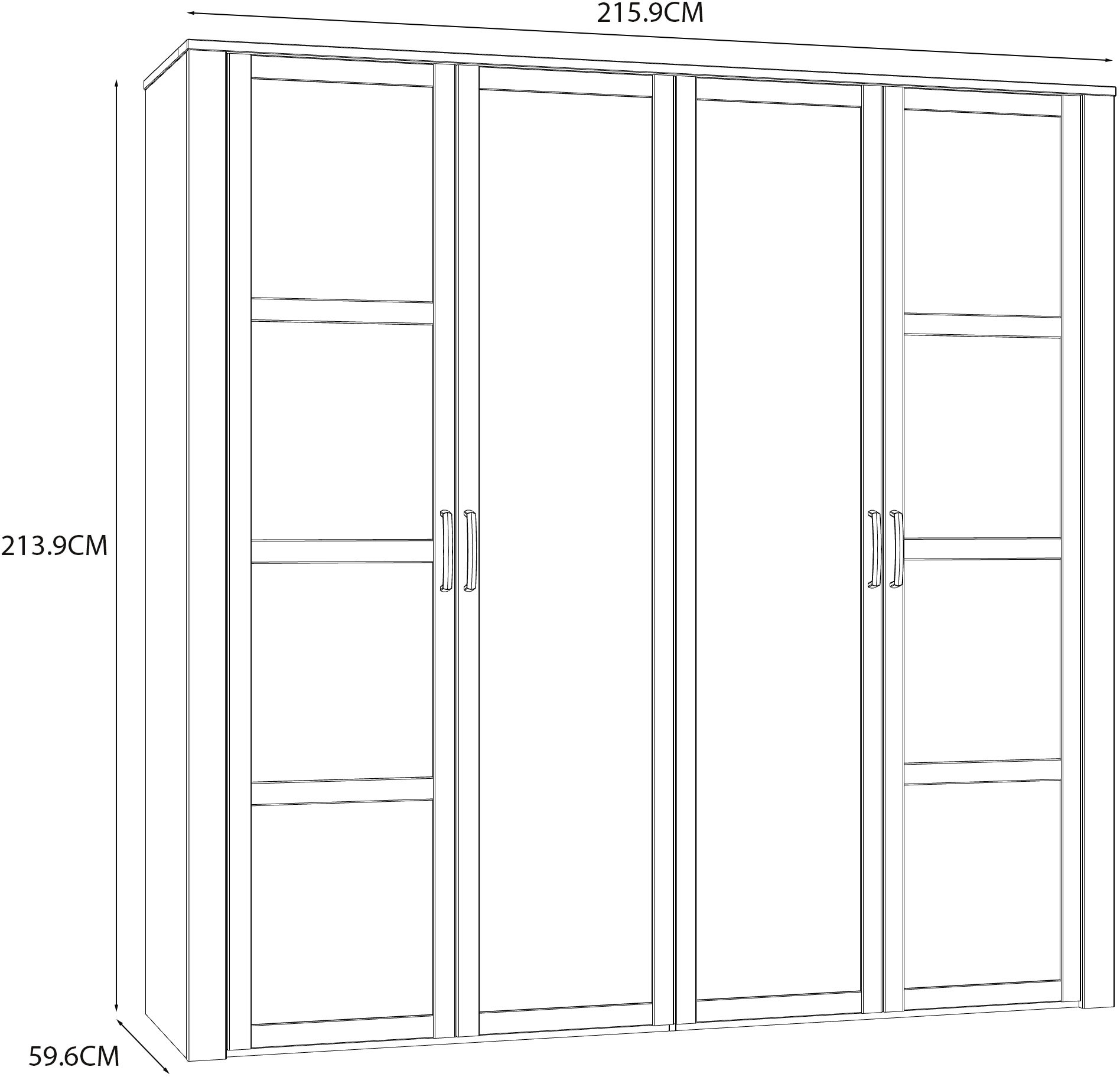 FORTE Kleiderschrank »Bohol« Höhe 214 cm, Spiegeltüre, SoftClose