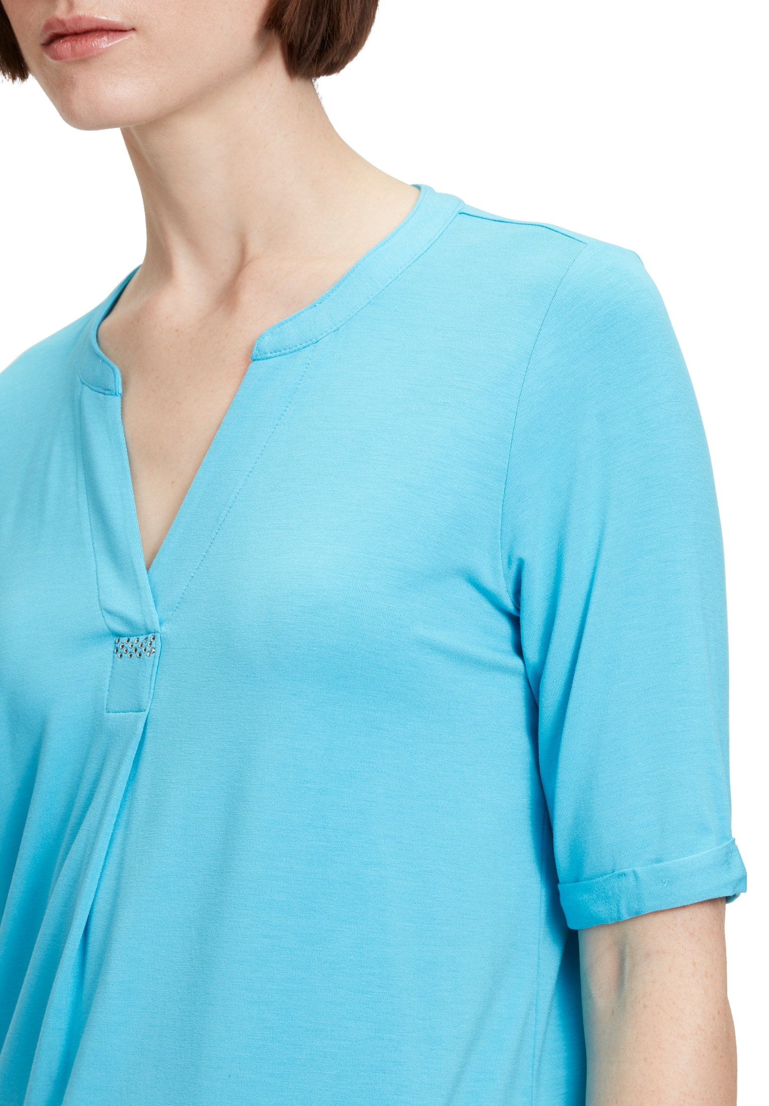 Betty Barclay Kurzarmshirt »Betty Barclay Blusenshirt mit Kragen«, (1 tlg.), Hotfix