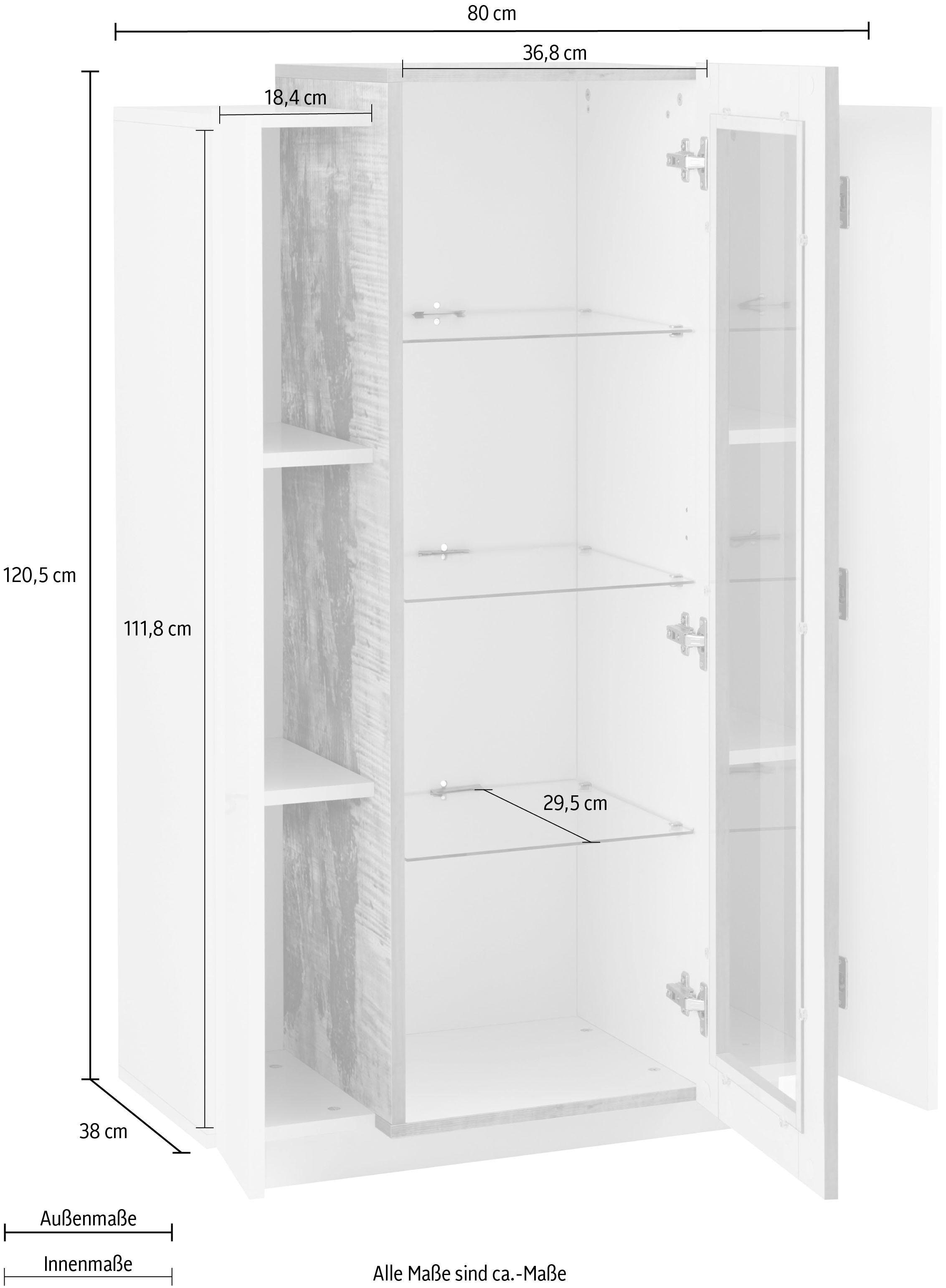 Tecnos Vitrine cm ca. 120,5 Höhe | bestellen »Coro«, BAUR