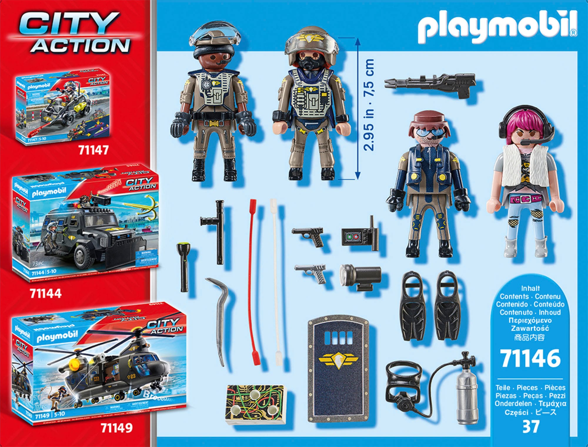 Playmobil® Konstruktions-Spielset »SWAT-Figurenset (71146), My Action Heroes«, (37 St.), Made in Europe