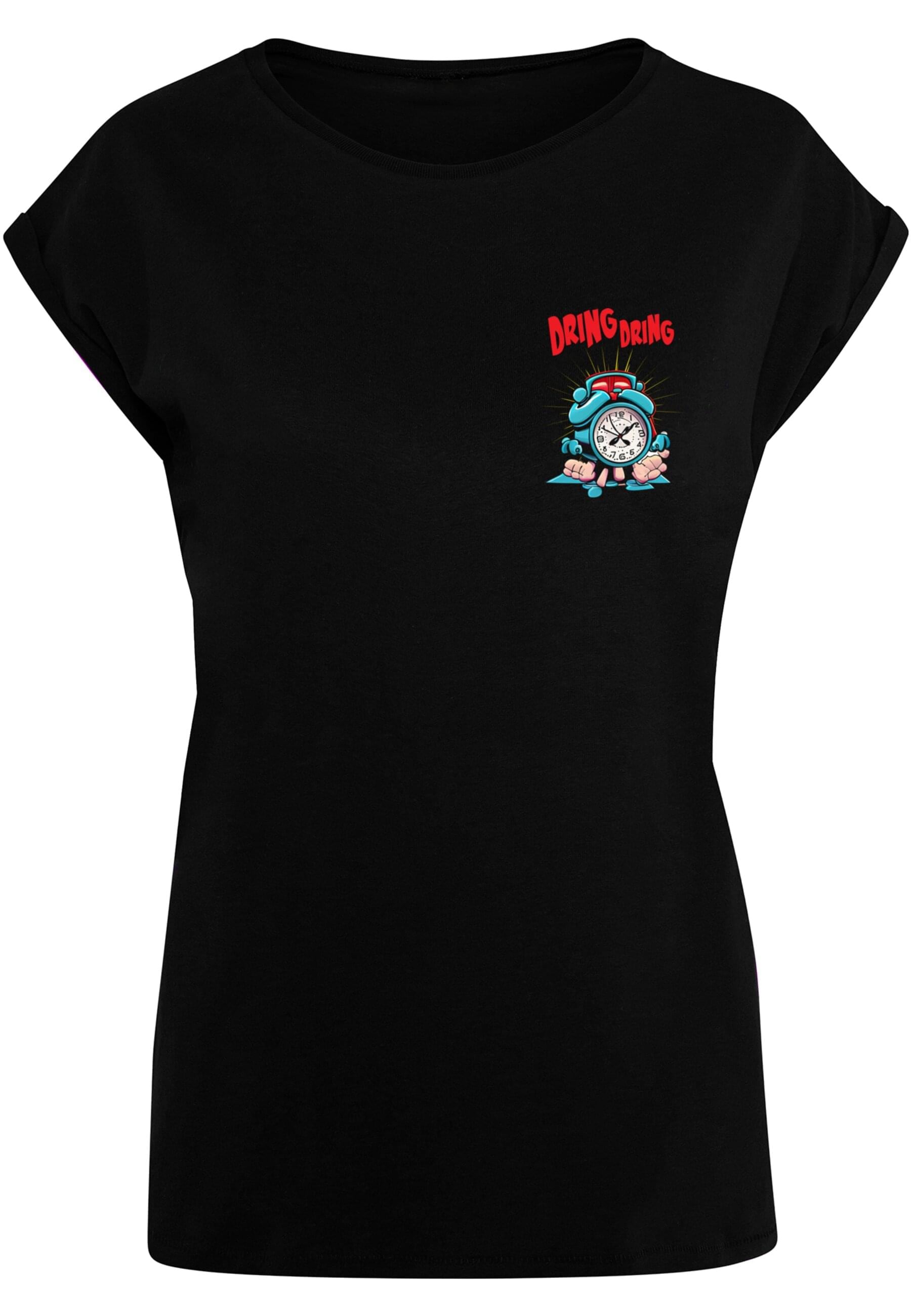 T-Shirt »Merchcode Damen Ladies ALARM CLOCK Comic Extended Shoulder Tee«, (1 tlg.)