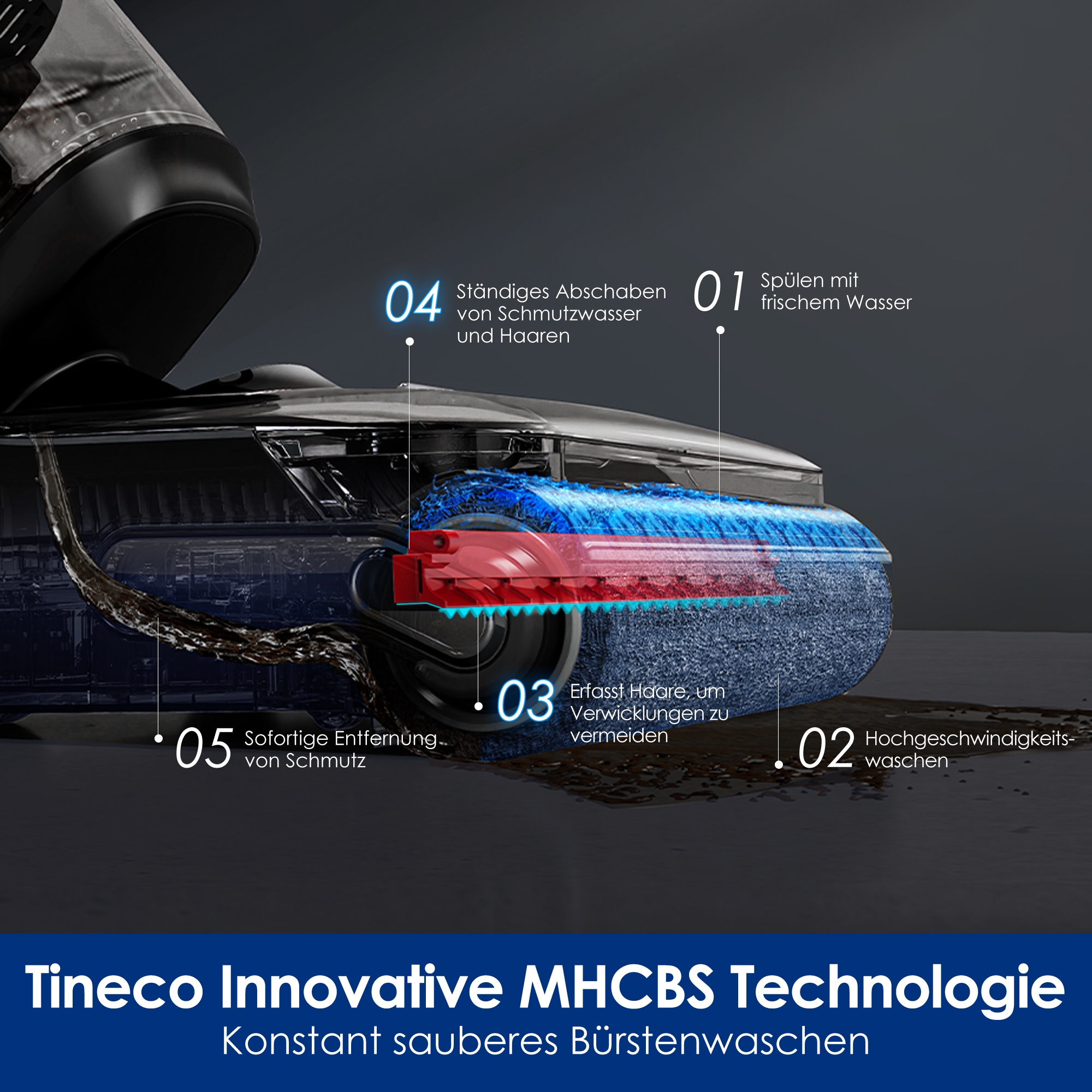 Tineco Nass-Trocken-Sauger »FLOOR ONE Switch S7 Stretch Premium, mit 85°Grad Heißluft-Trocknung,« für Tierhaare & Allergiker, Teppich & Hartboden