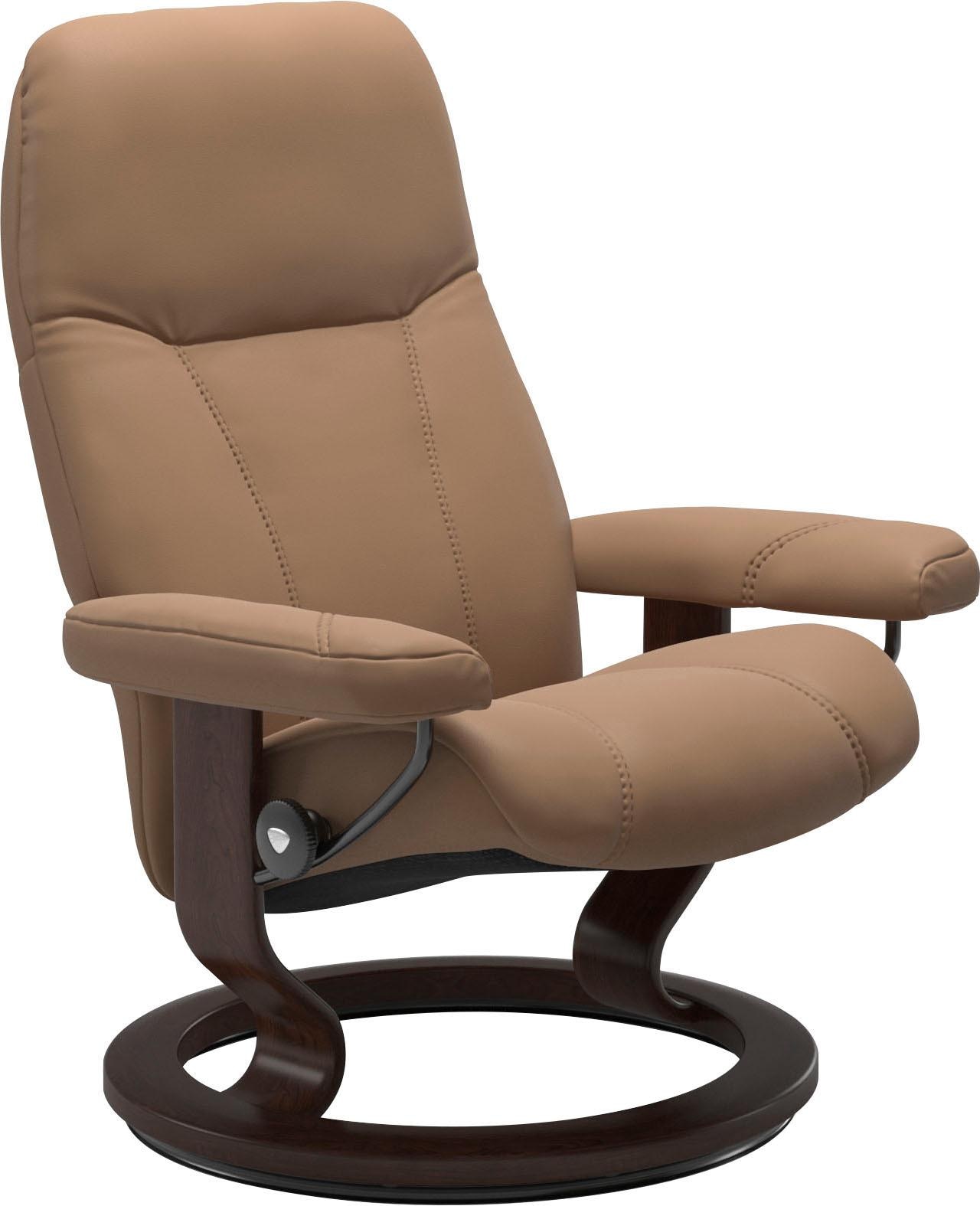Relaxsessel STRESSLESS "Consul", braun (latte batick), B:76cm H:100cm T:71cm, Leder BATICK: BATICK ist ein leicht korrigiertes, durchgefärbtes und genarbtes Möbelleder, bei dem die meisten Unebenheiten und Spuren in der Regel entfernt wurden.;Leder PALOMA 4