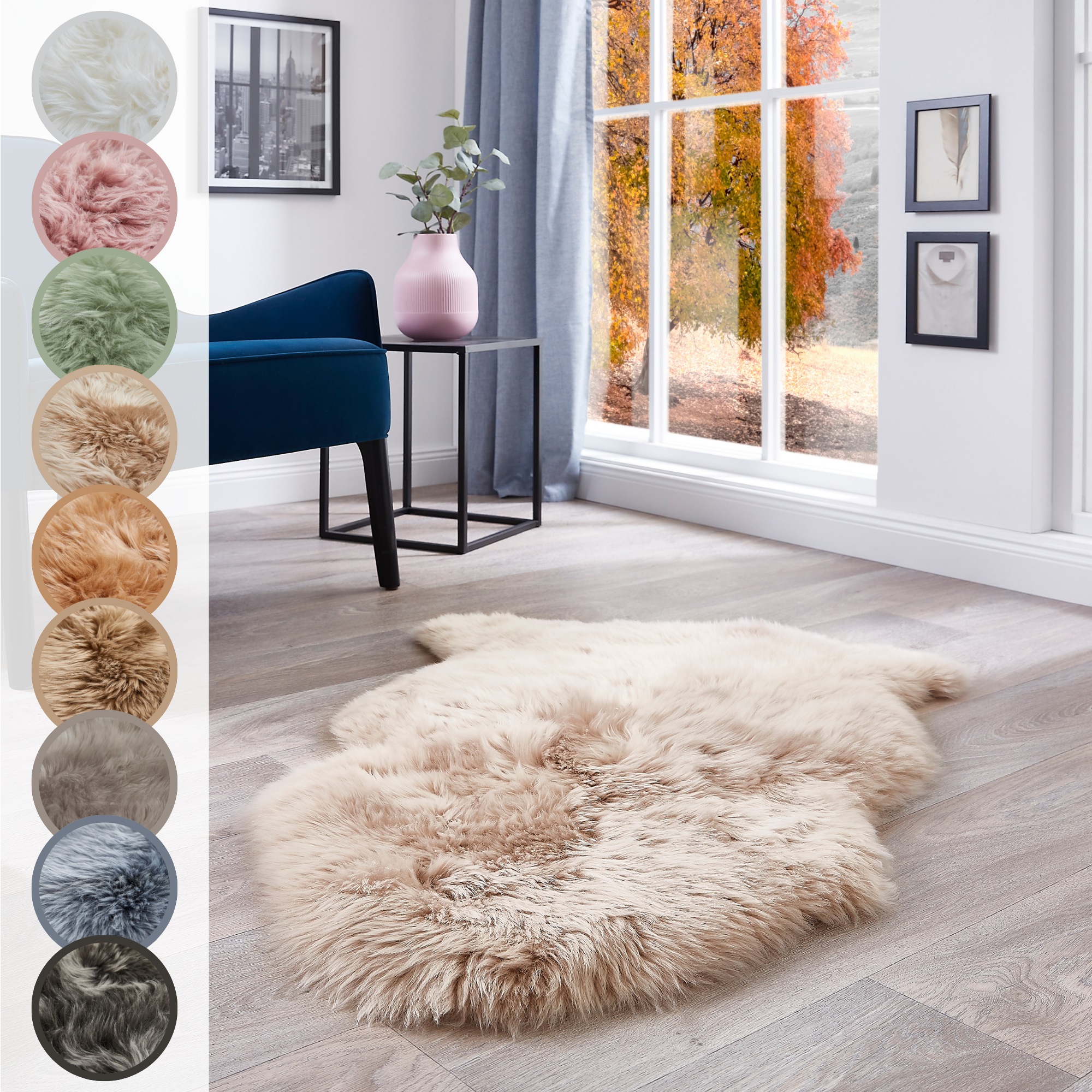 Fellteppich LUXOR LIVING "Schaffell Namika" Gr. 1, braun (camelfarben), B:60cm H:50mm L:85cm, Lammfell, Teppiche, Fellteppich, echtes Lammfell, weich & flauschig, große Farbauswahl, in 2 Größen