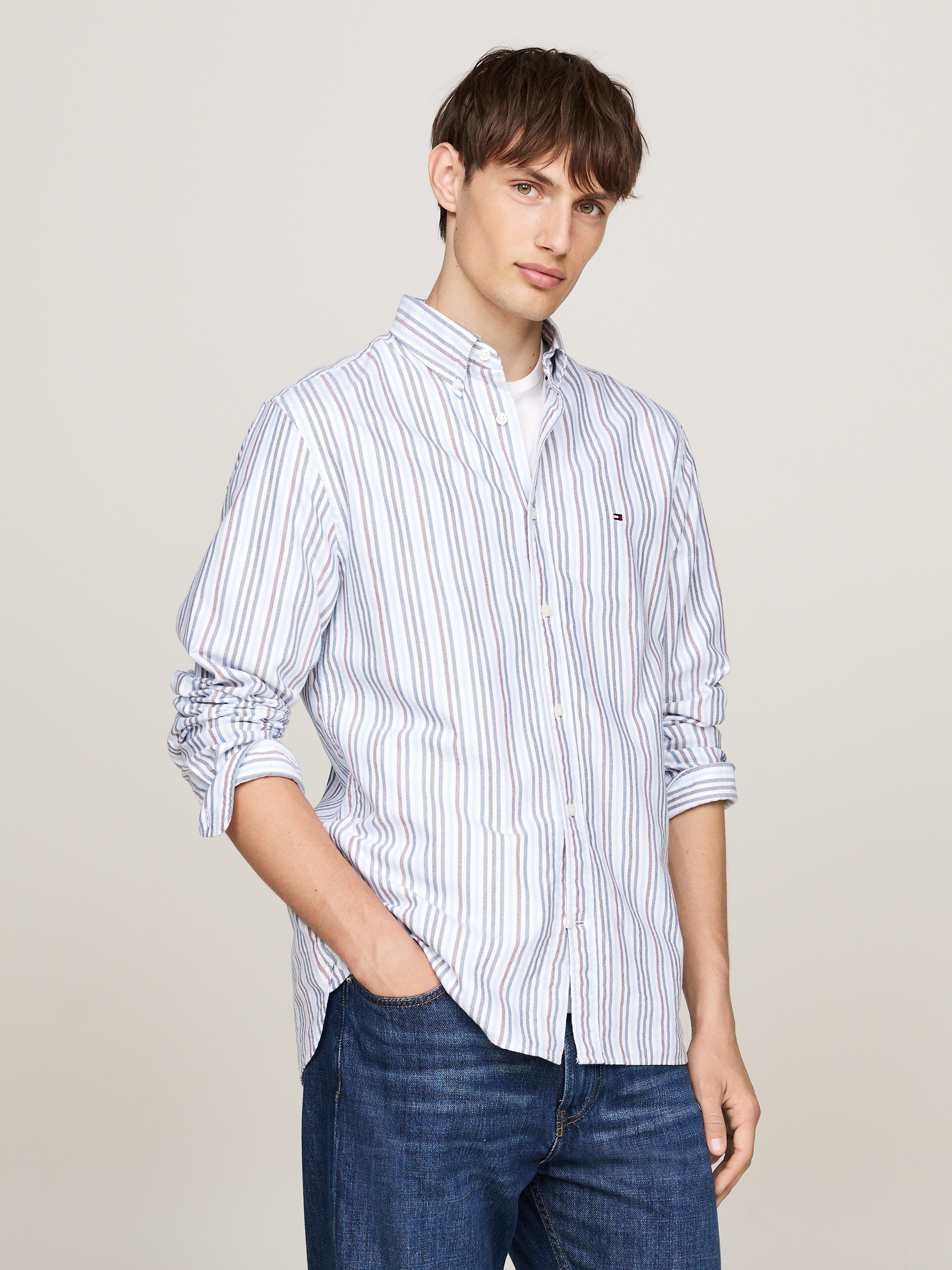 Tommy Hilfiger Langarmhemd "MULTI STRIPE OXFORD Regular Fit SHIRT" günstig online kaufen